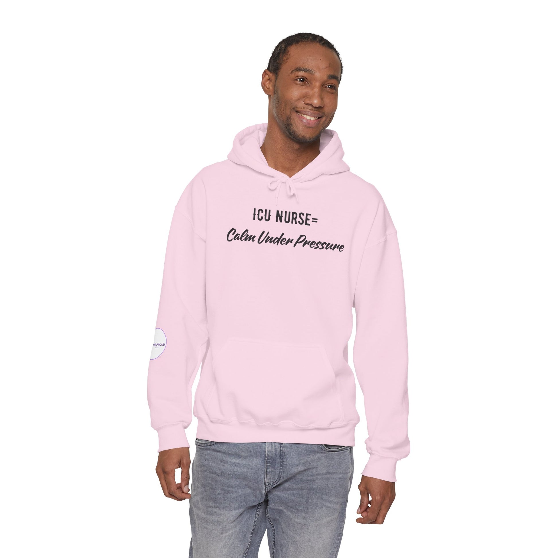 ICU Nurse Hoodie with calm under pressure quote design