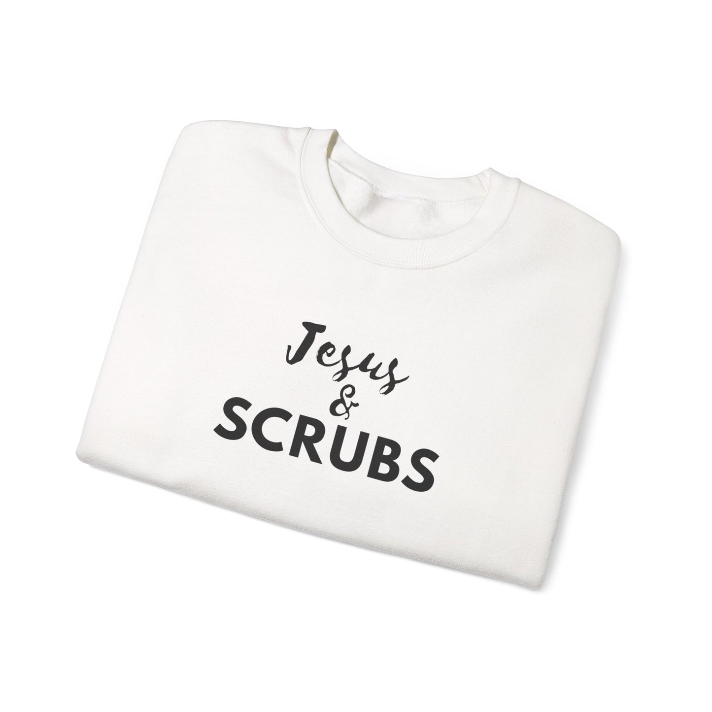 Christian Nurse Sweatshirt close up of embroidered text detail