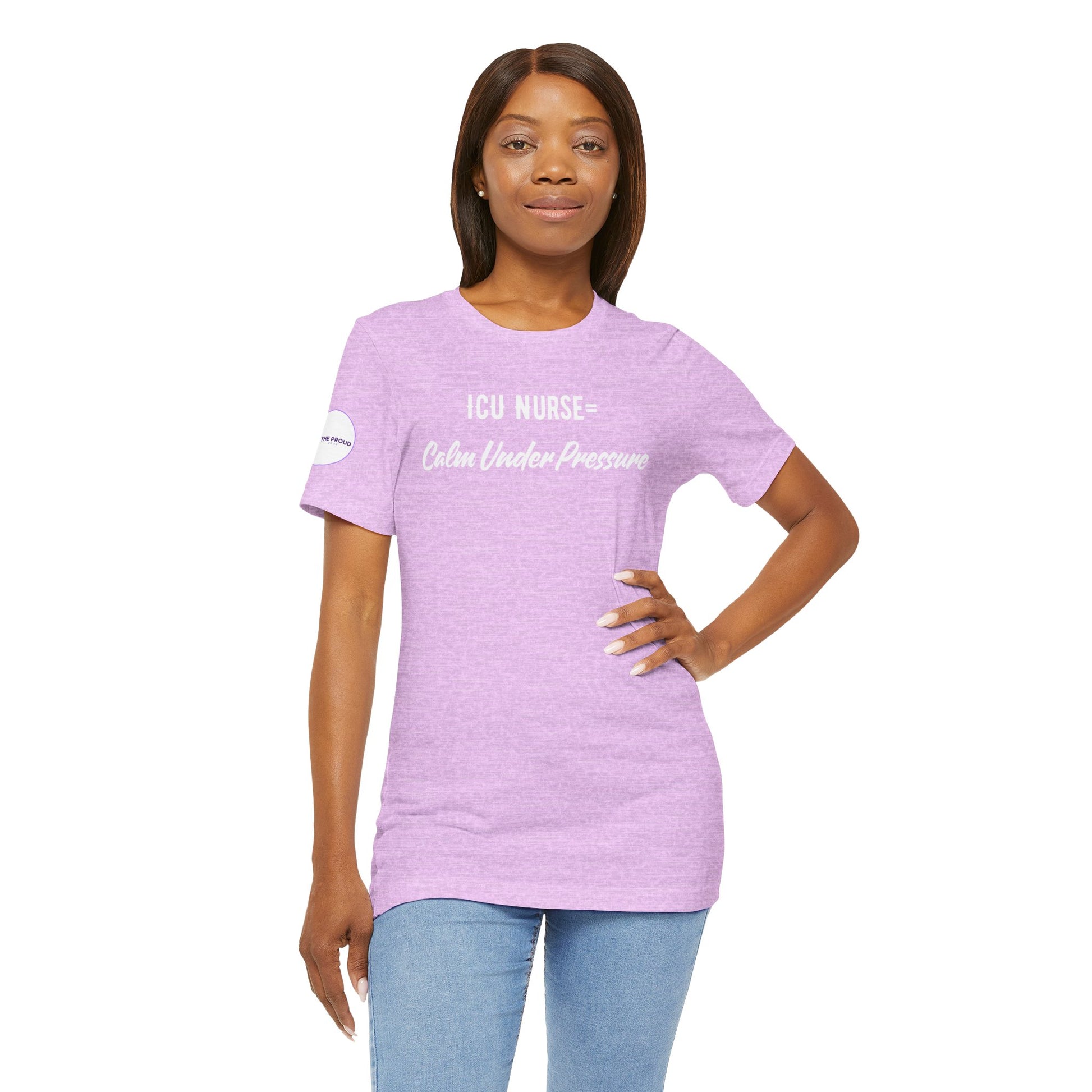 ICU Nurse Tee close-up of “Calm Under Pressure” design