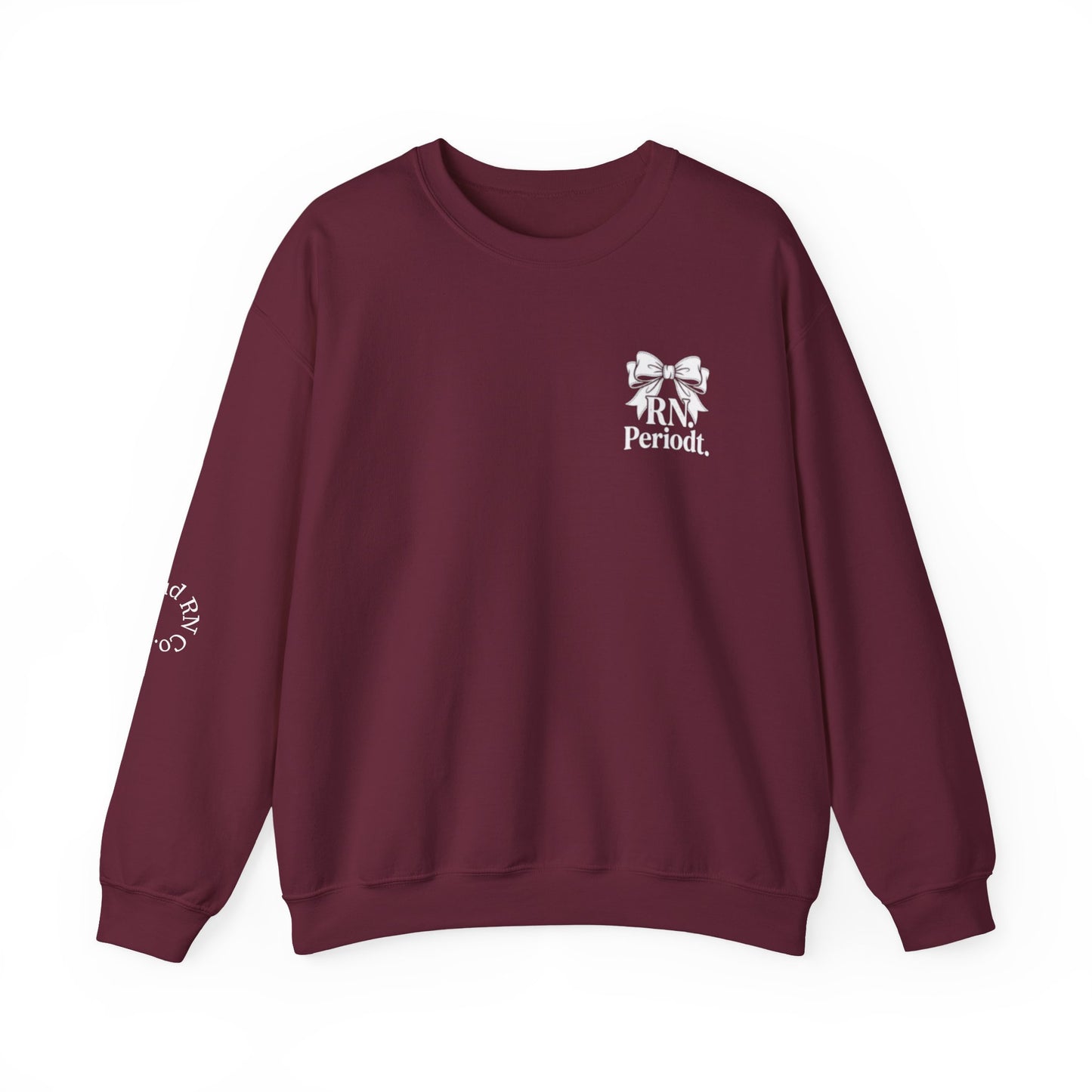 Side view of Unisex Heavy Blend Crewneck Sweatshirt with relaxed fit