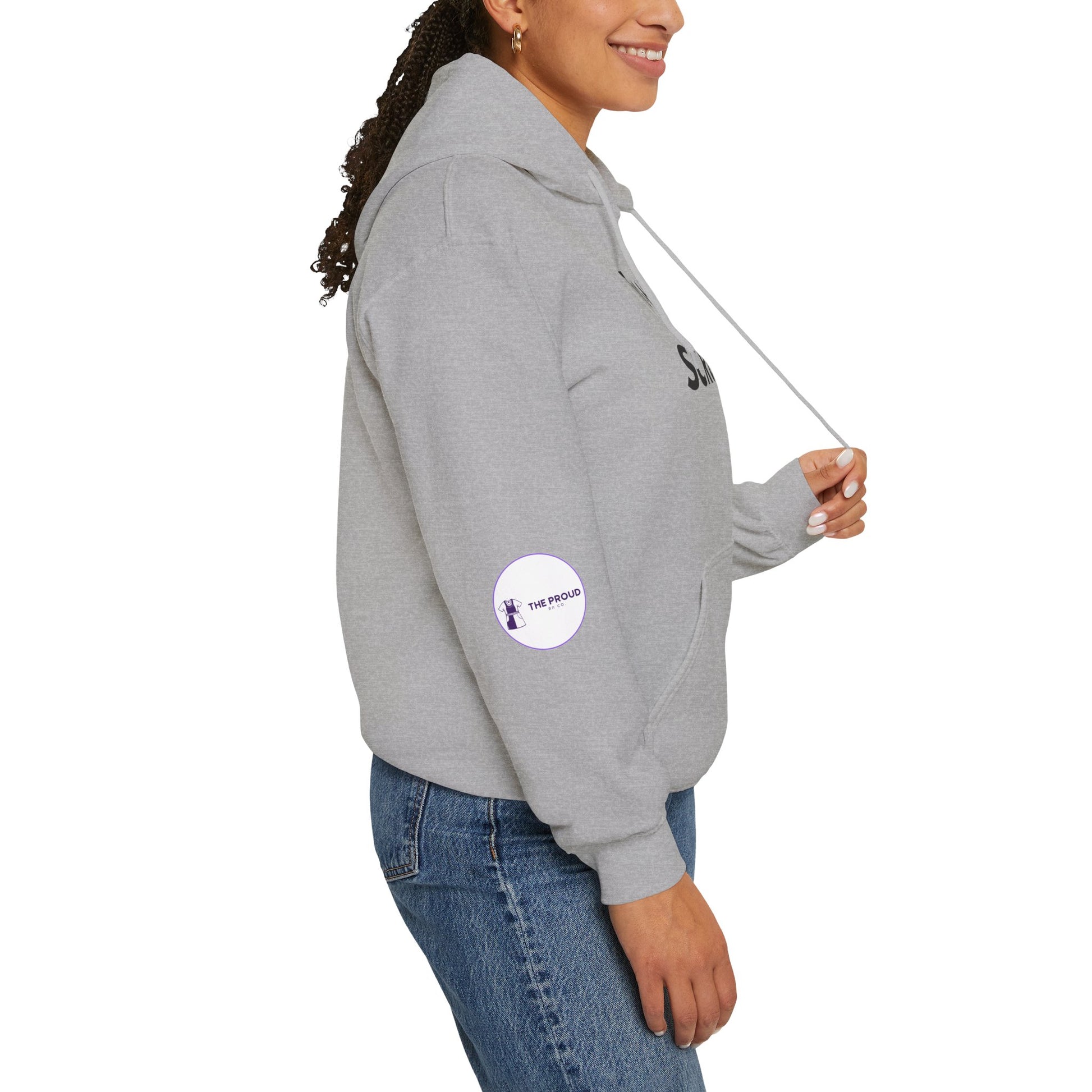 Christian Nurse Hoodie clean design with subtle sleeve detail