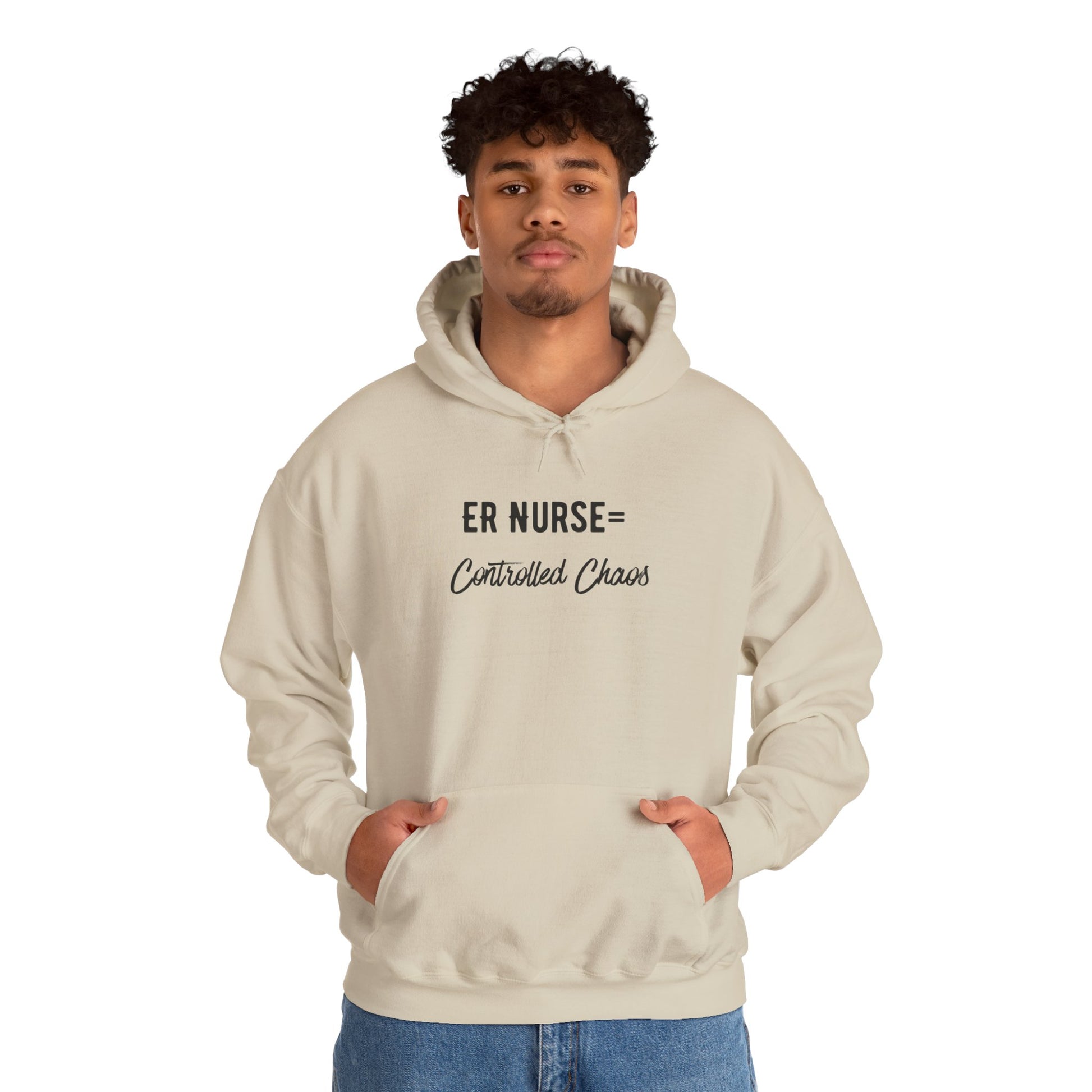 ER Nurse Hoodie clean design with color-matched drawcord