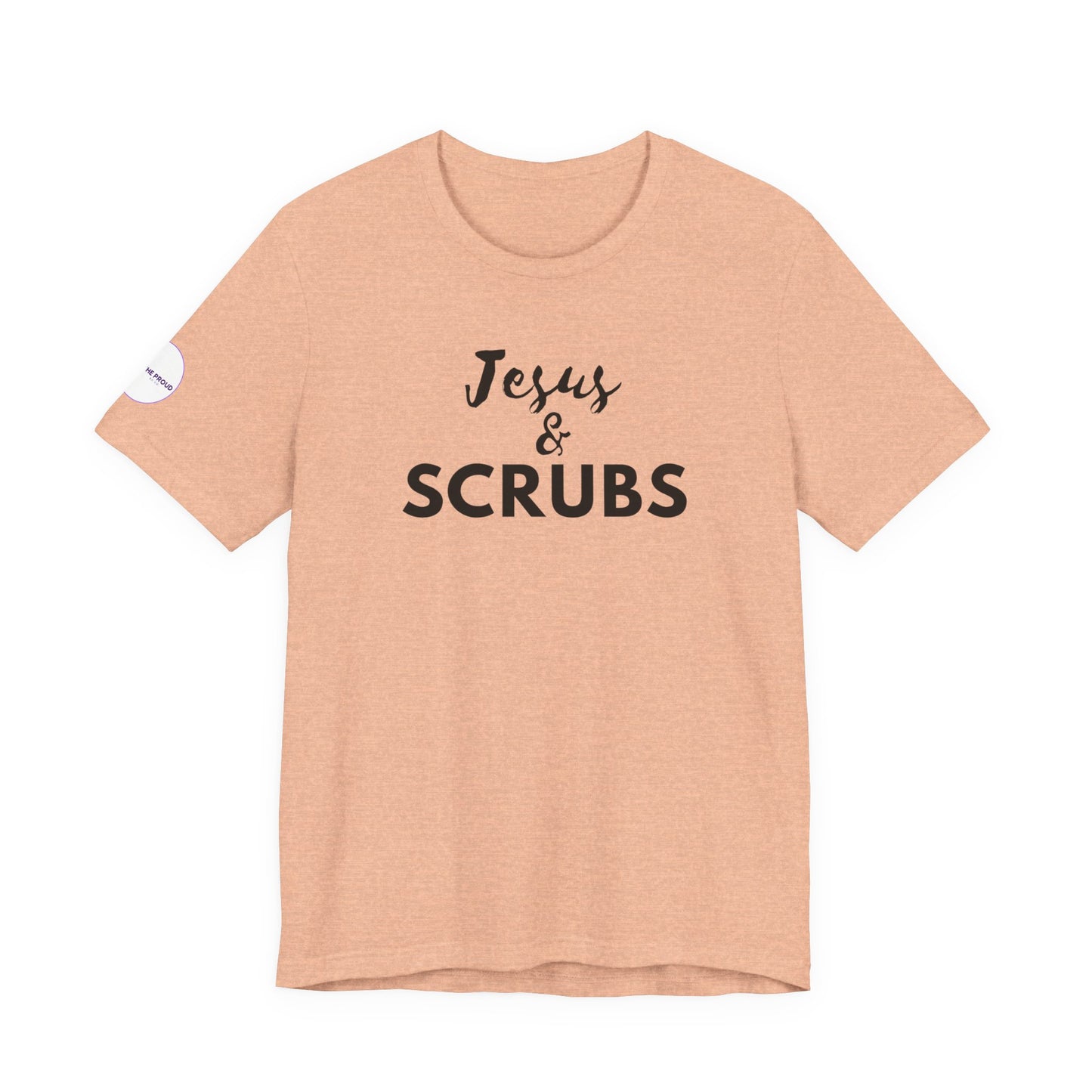 Jesus and Scrubs Nurse T-Shirt showing sleeve print detail
