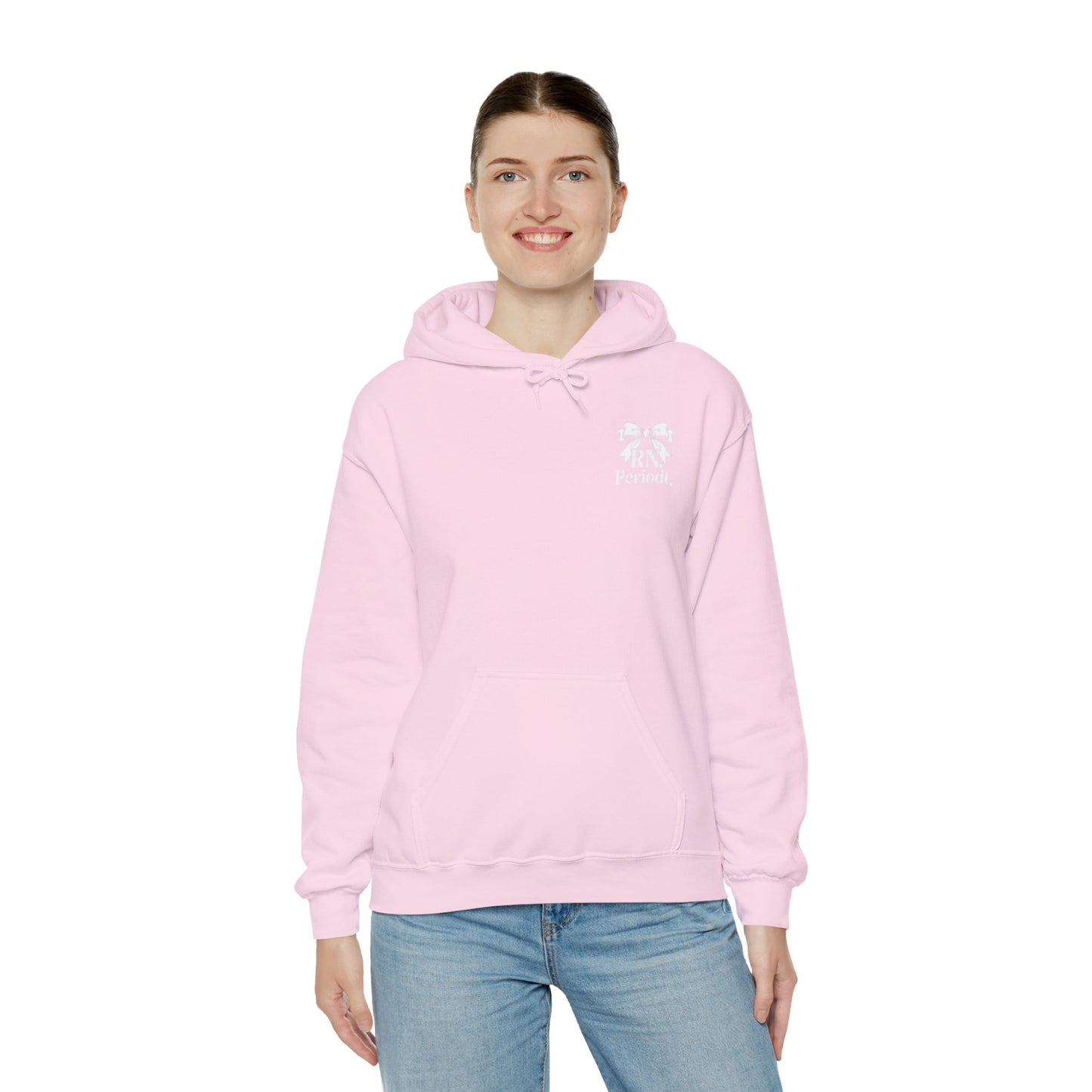 Hoodie — Petite Floral Ribbon 'Periwal' Chest Logo Casual Pullover