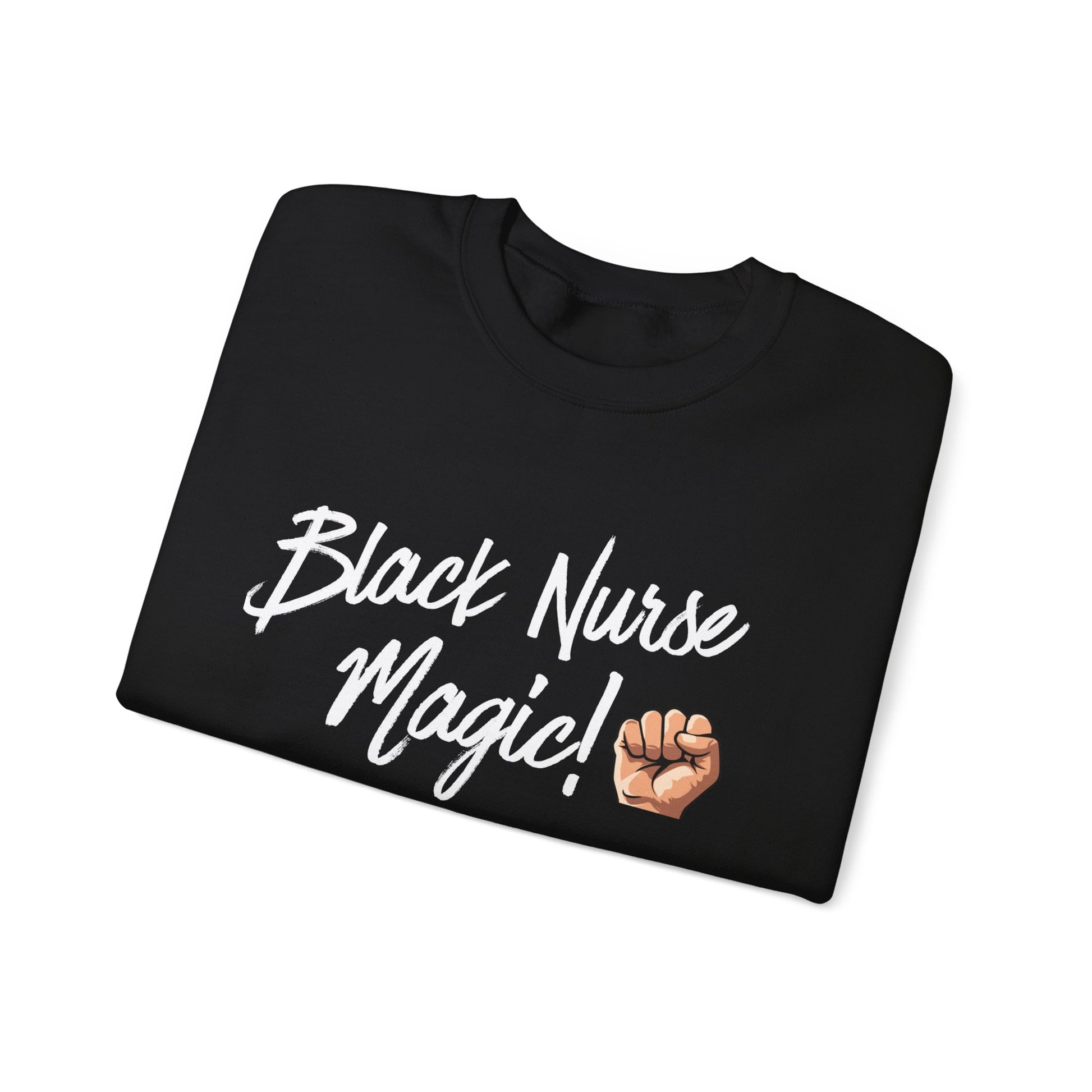 Black Nurse Sweatshirt with classic fit and soft ribbing