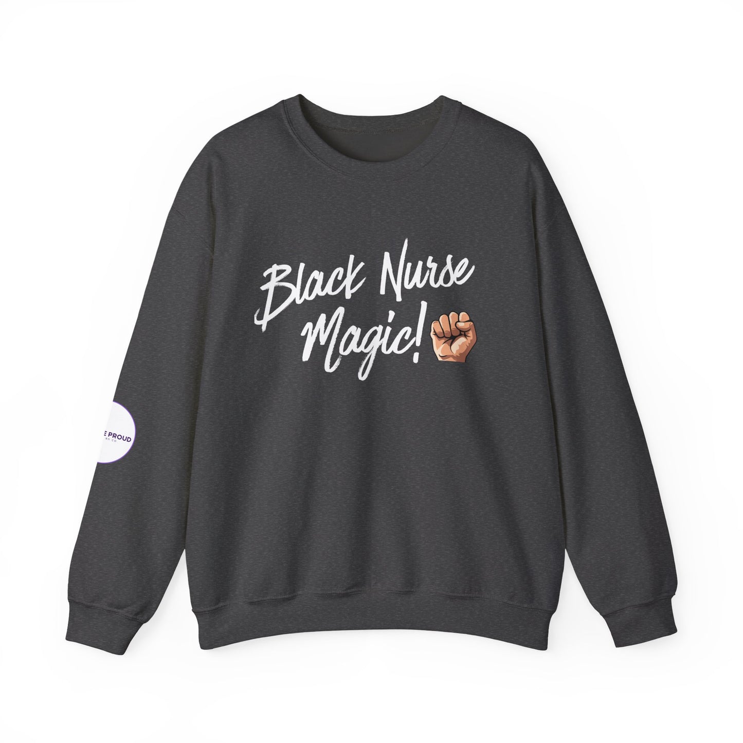 Black Nurse Sweatshirt worn by a nurse during a shift