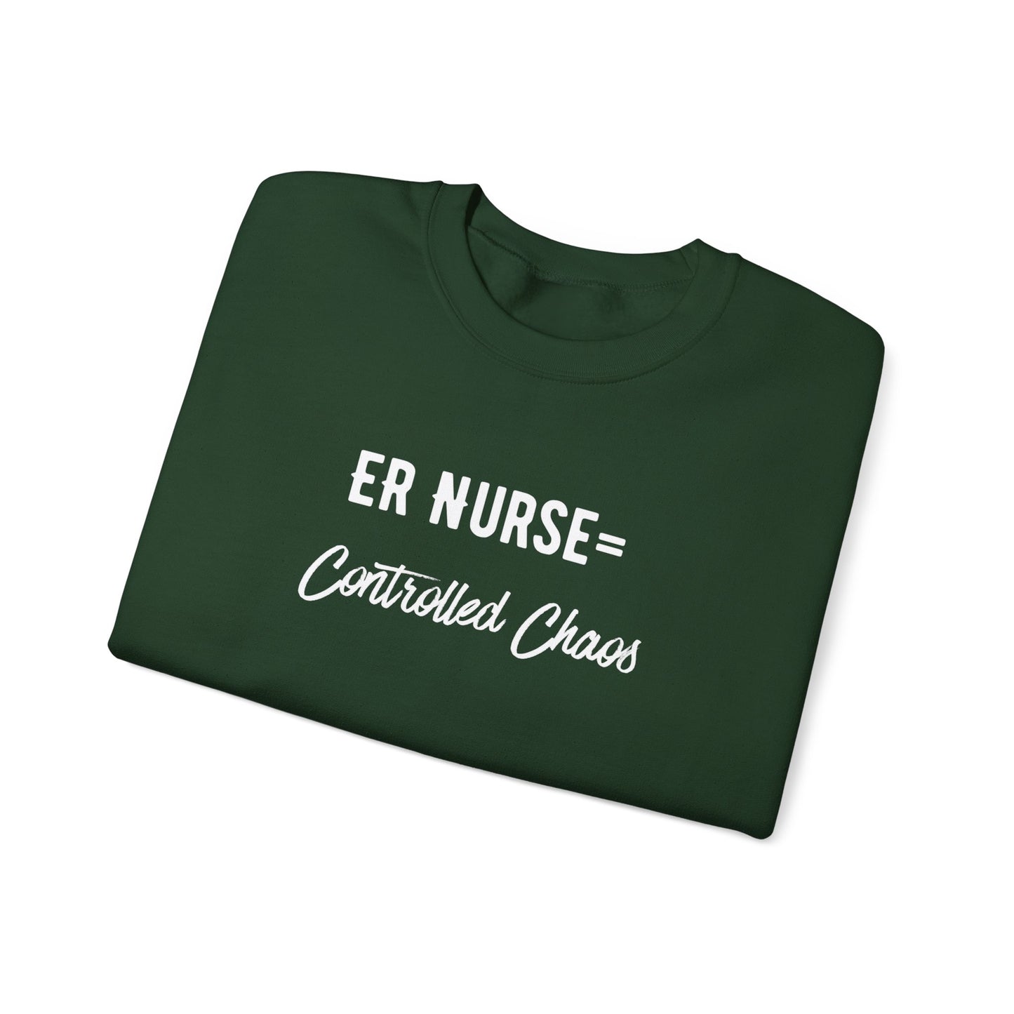 ER Nurse Sweatshirt close-up of embroidered text detail