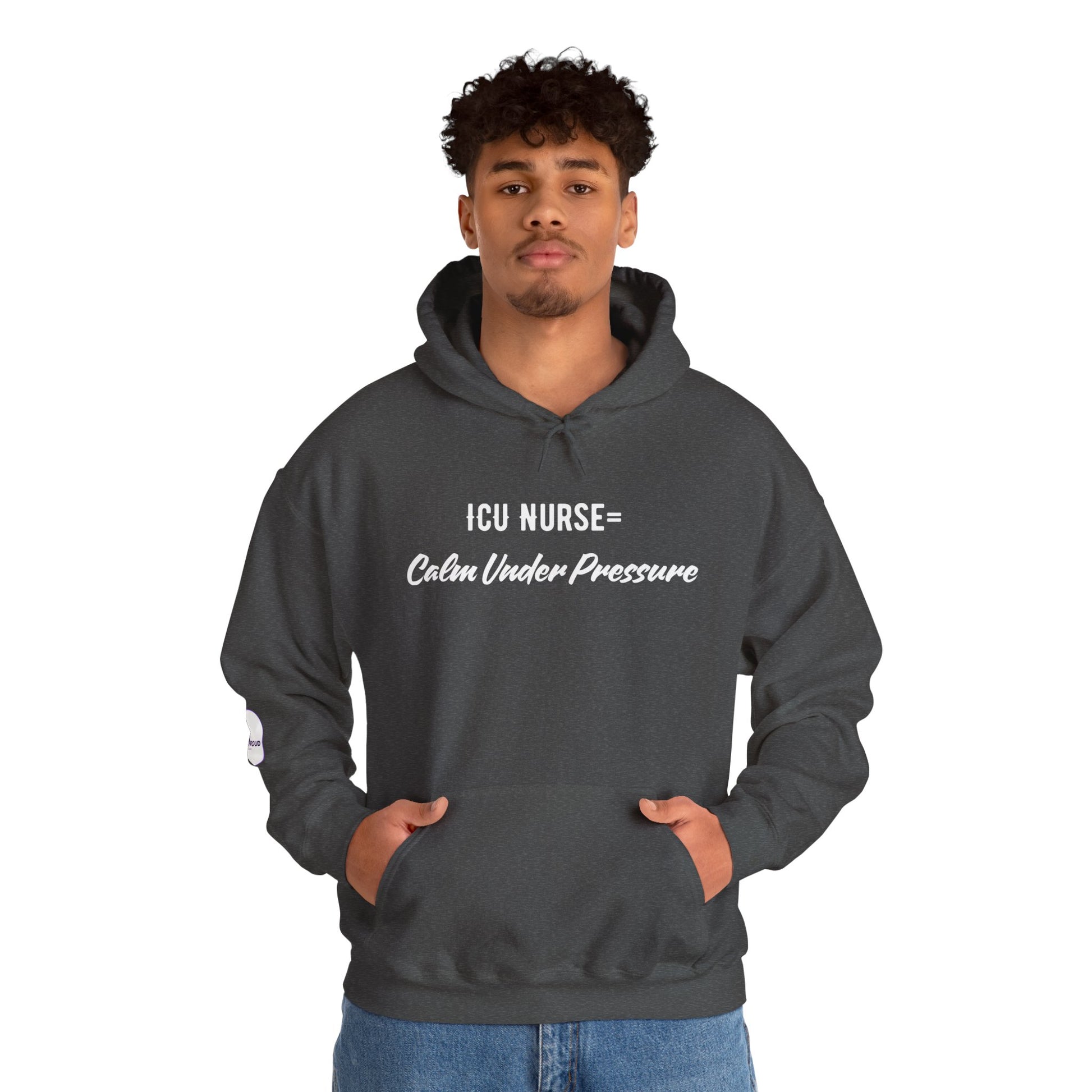 ICU Nurse Hoodie with calm under pressure quote design