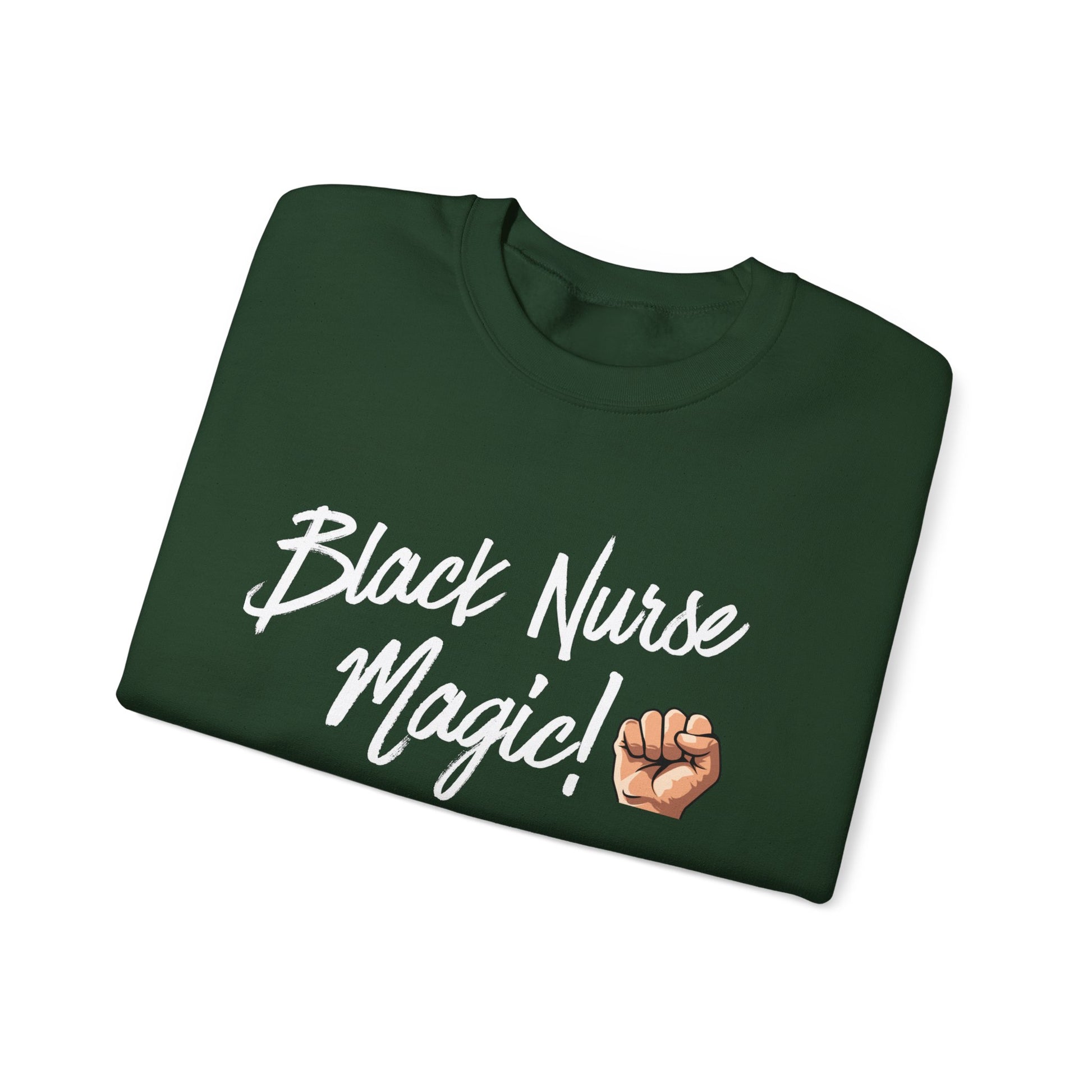Back view of Black Nurse Sweatshirt with double-needle stitching