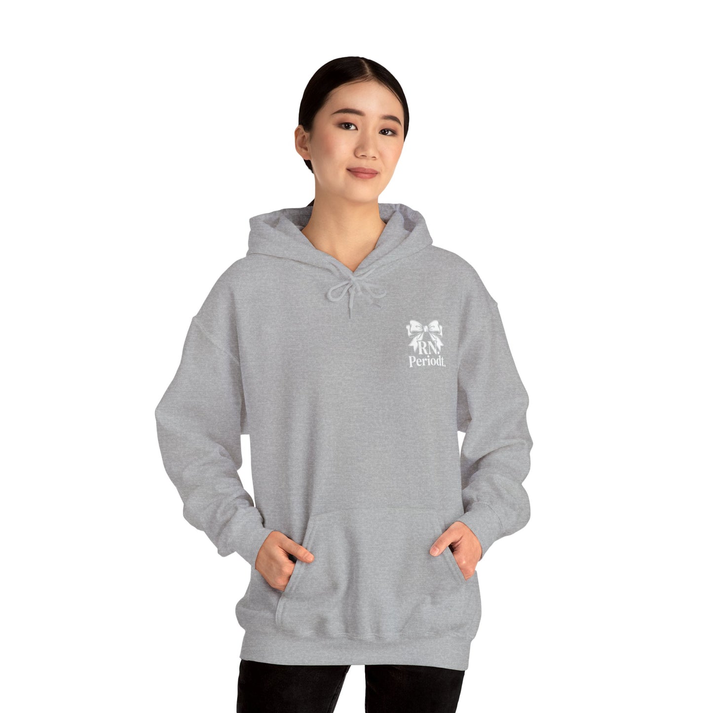 Hoodie — Petite Floral Ribbon 'Periwal' Chest Logo Casual Pullover