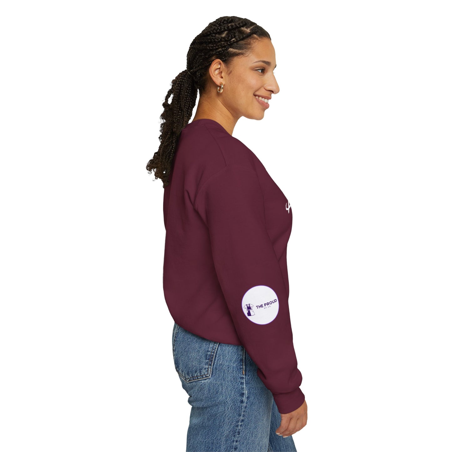 Back view of Black Nurse Sweatshirt with double-needle stitching
