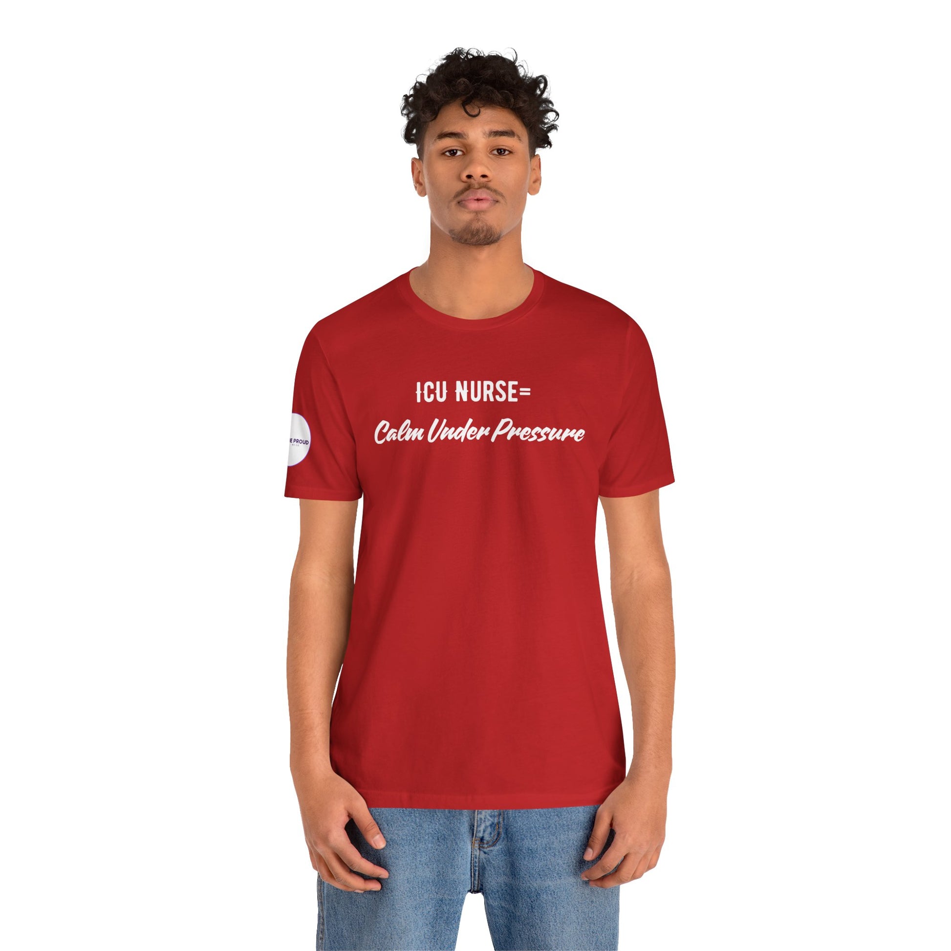 ICU Nurse Tee close-up of “Calm Under Pressure” design