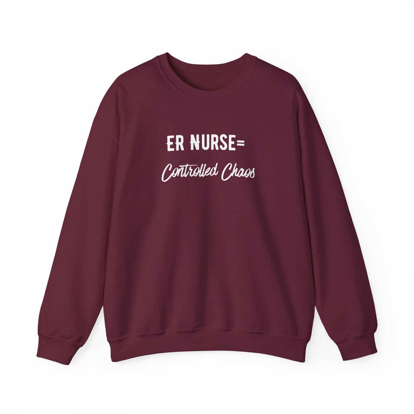 ER Nurse Sweatshirt with controlled chaos embroidered design