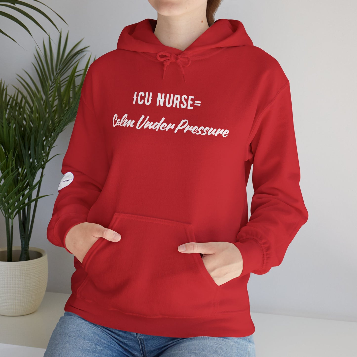 ICU Nurse Hoodie with calm under pressure quote design
