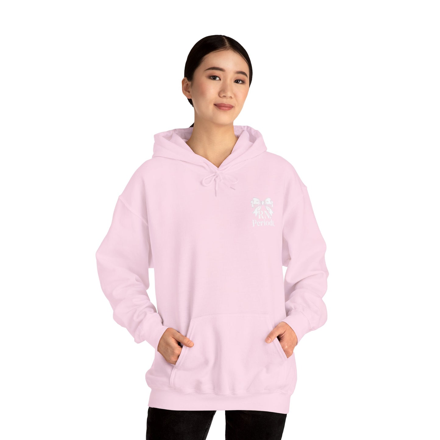 Hoodie — Petite Floral Ribbon 'Periwal' Chest Logo Casual Pullover