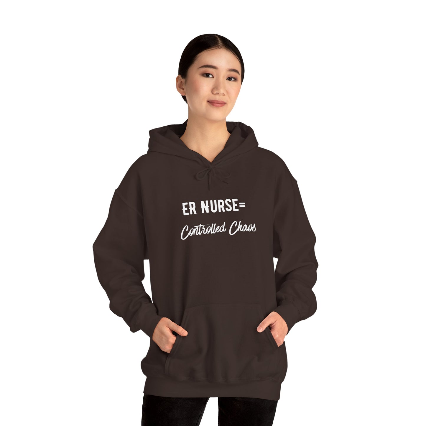 ER Nurse Hoodie clean design with color-matched drawcord