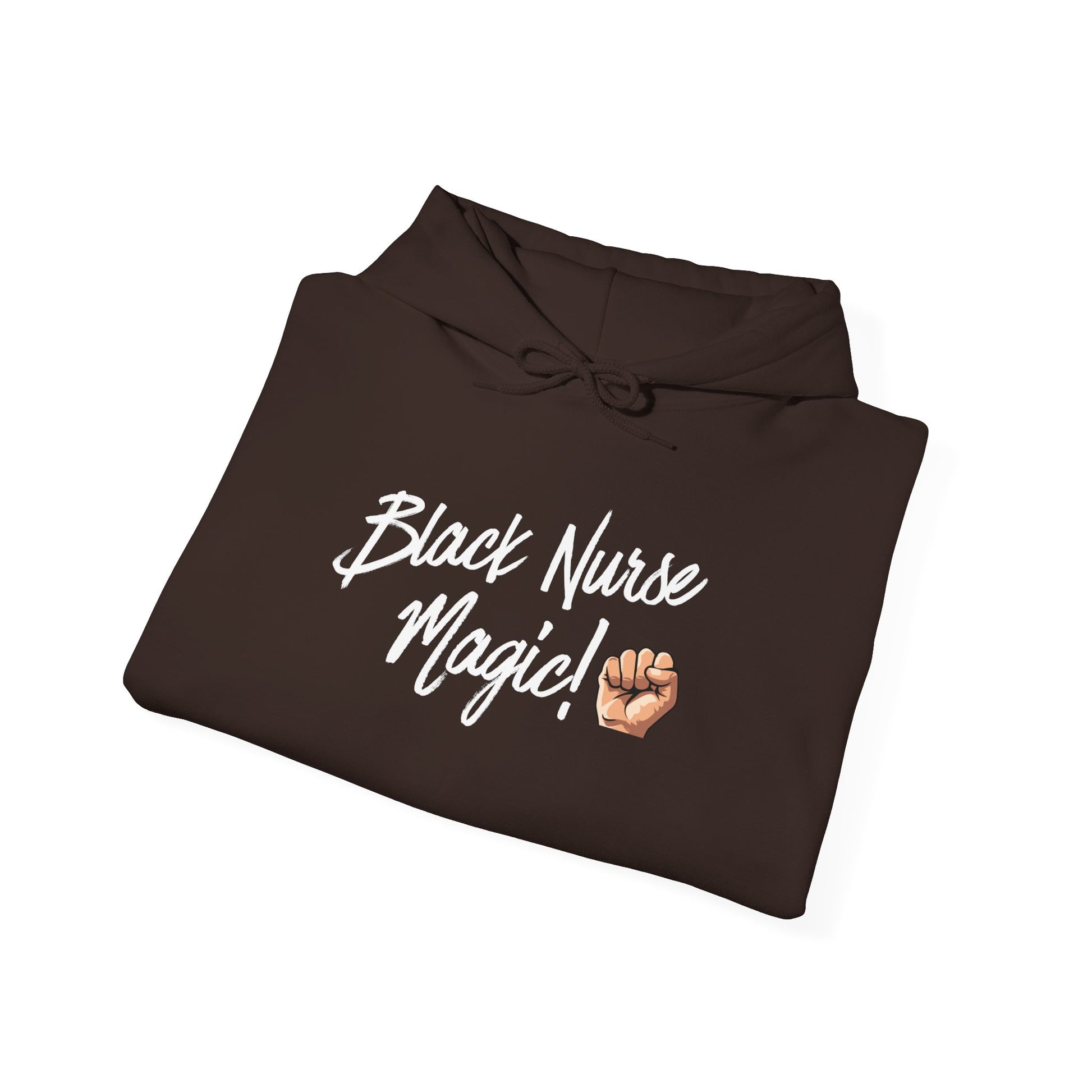 Black Nurse Magic Hoodie cozy fleece pullover for nurses