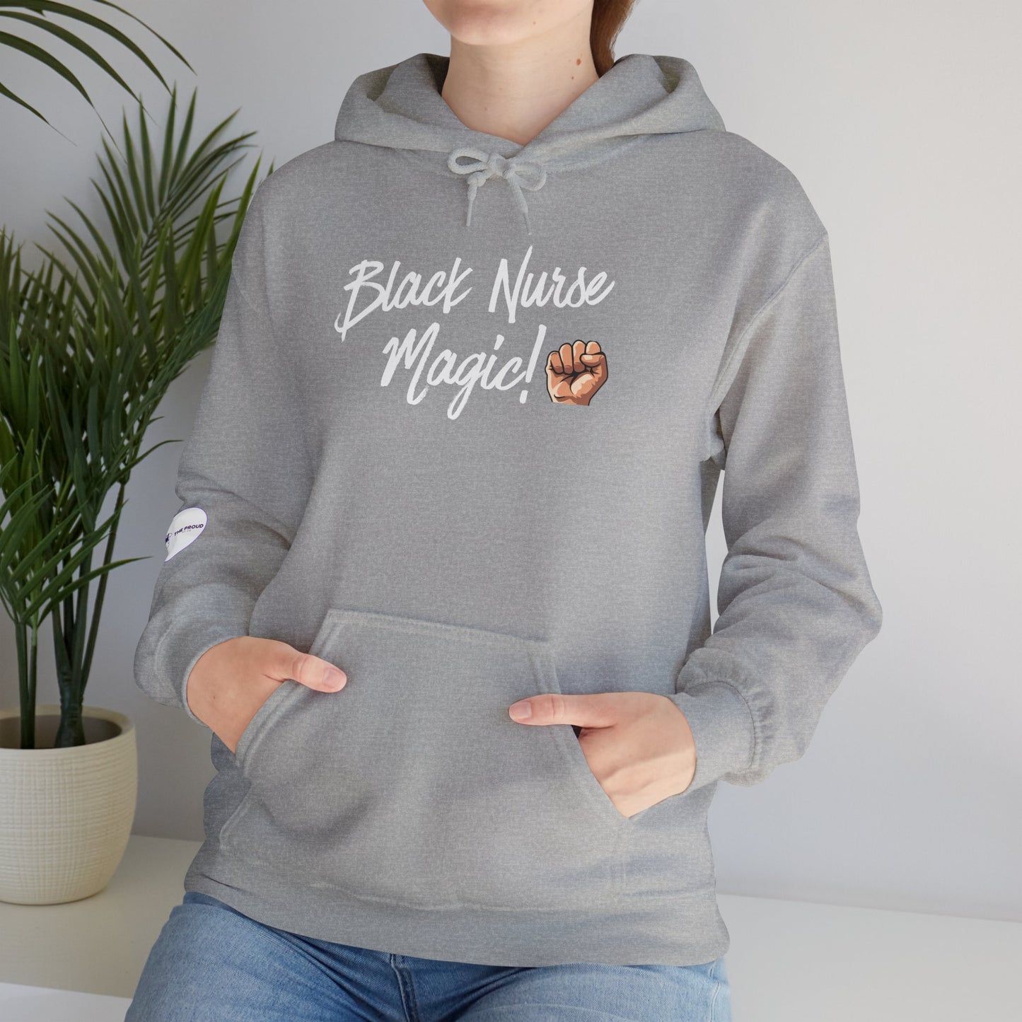 Black Nurse Magic Hoodie cozy fleece pullover for nurses