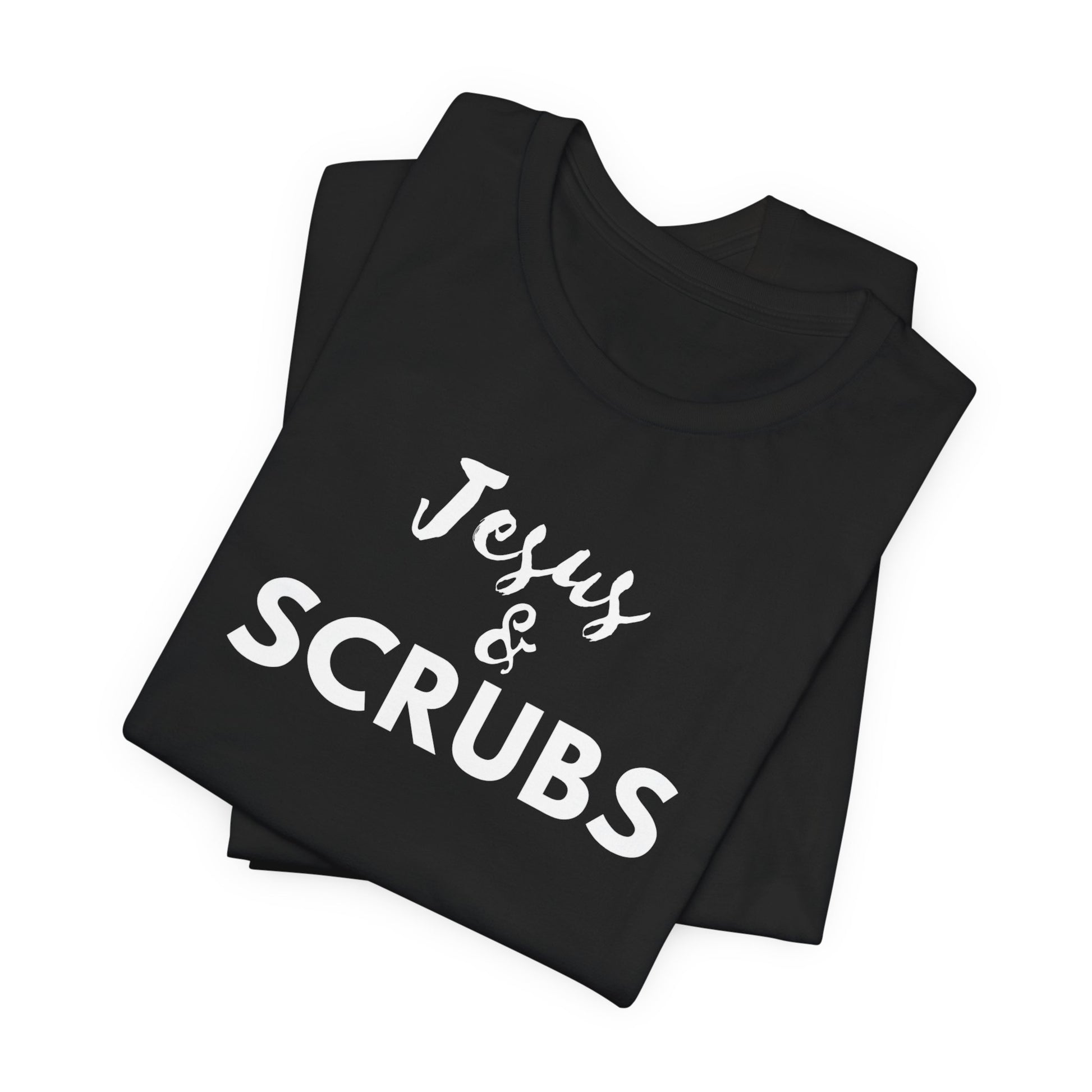 Jesus and Scrubs Nurse T-Shirt showing sleeve print detail