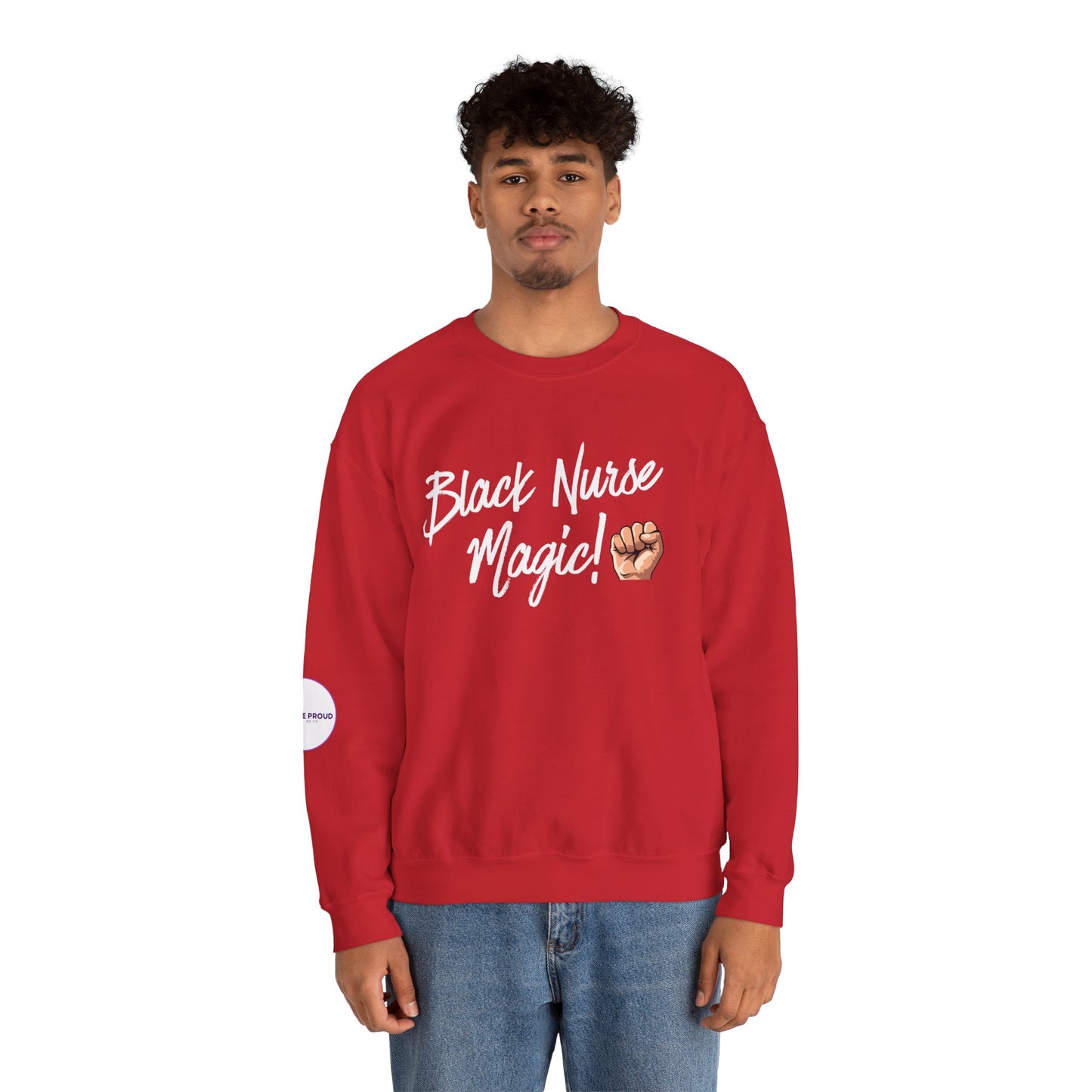 Back view of Black Nurse Sweatshirt with double-needle stitching