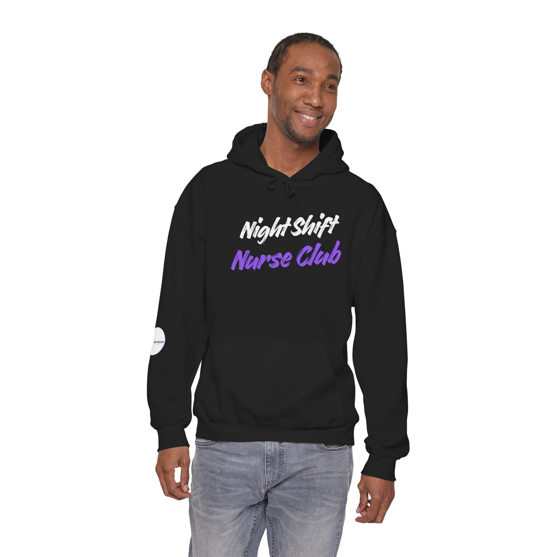 Night Shift Nurse Club Hoodie with hood and pocket cozy nurse apparel