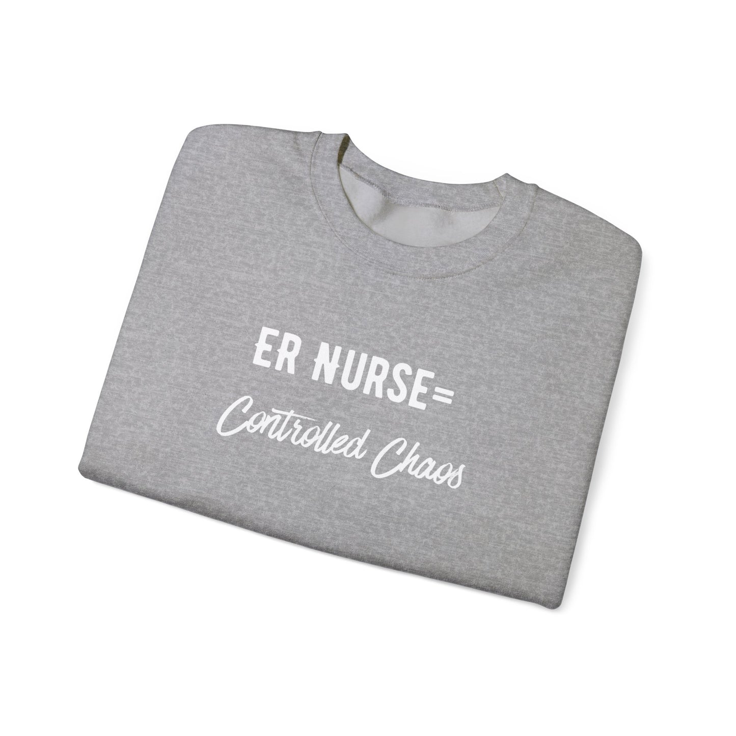ER Nurse Sweatshirt close-up of embroidered text detail