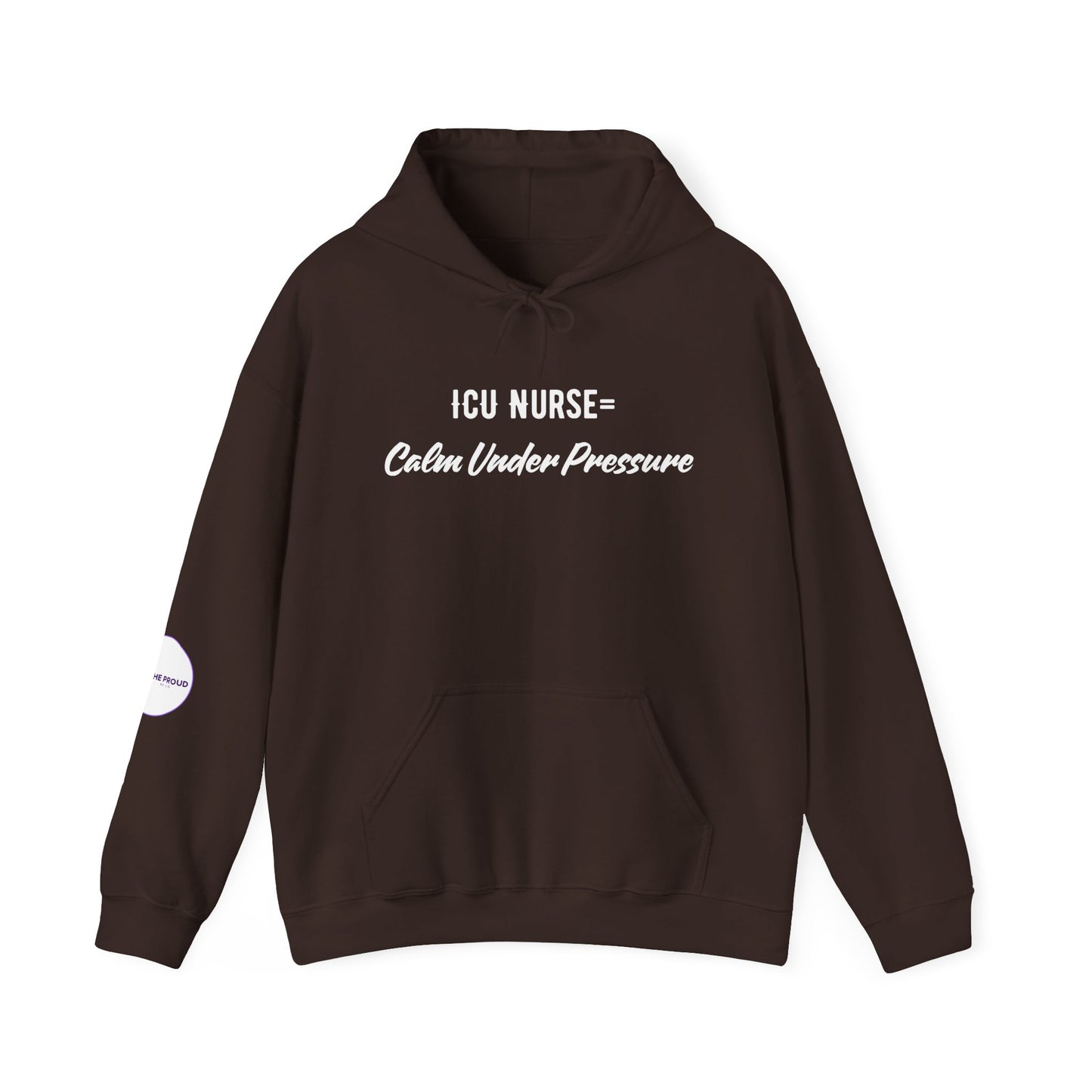 ICU Nurse Hoodie minimalist white design with subtle text
