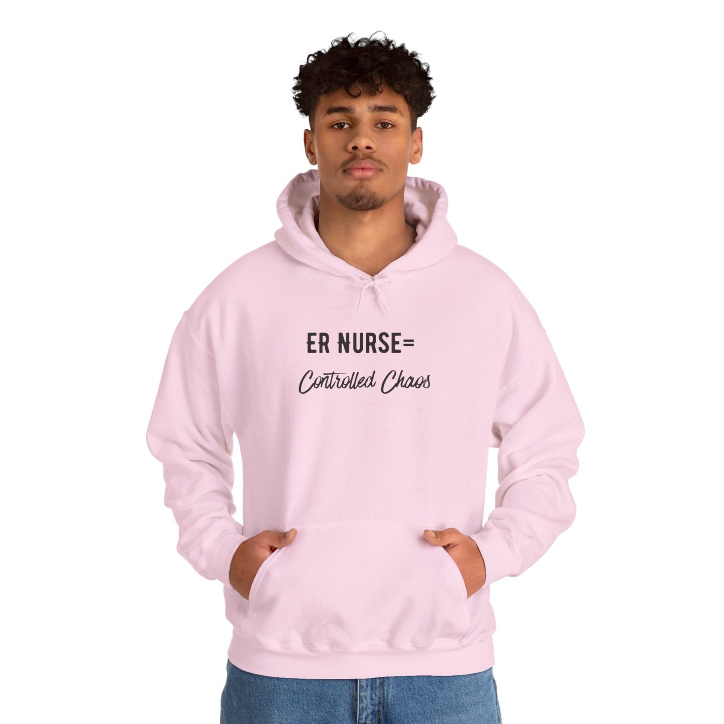 ER Nurse Hoodie clean design with color-matched drawcord
