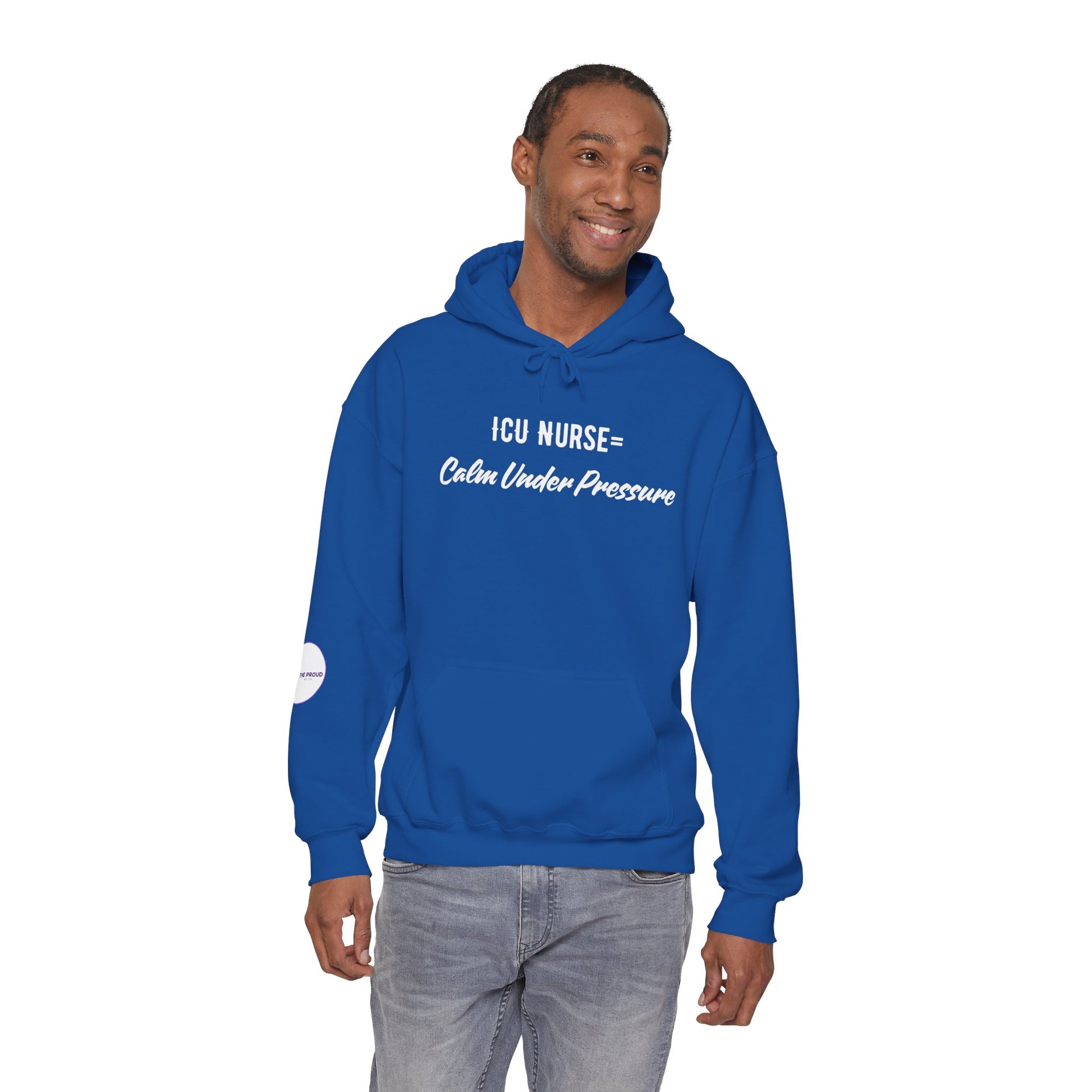 ICU Nurse Hoodie with calm under pressure quote design