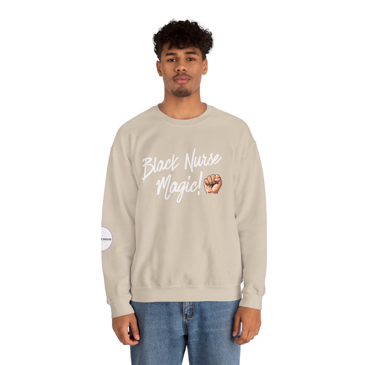 Back view of Black Nurse Sweatshirt with double-needle stitching