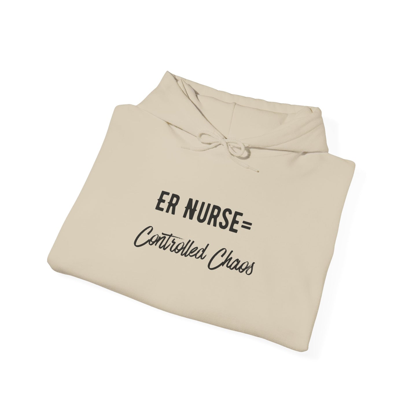 ER Nurse Hoodie clean design with color-matched drawcord