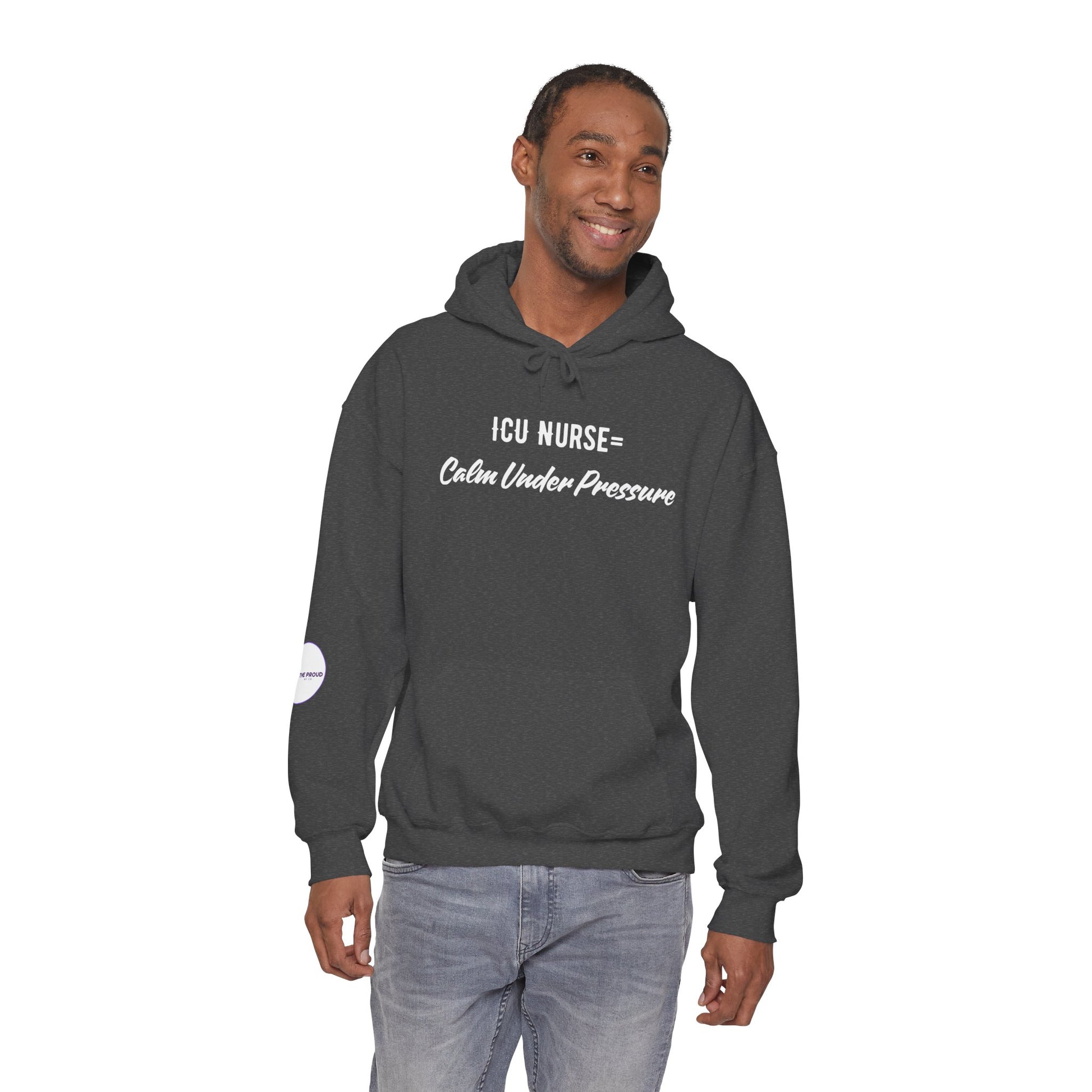ICU Nurse Hoodie with calm under pressure quote design