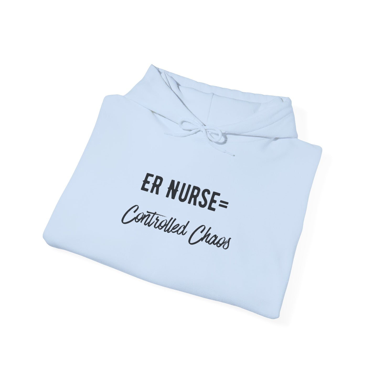ER Nurse Hoodie clean design with color-matched drawcord
