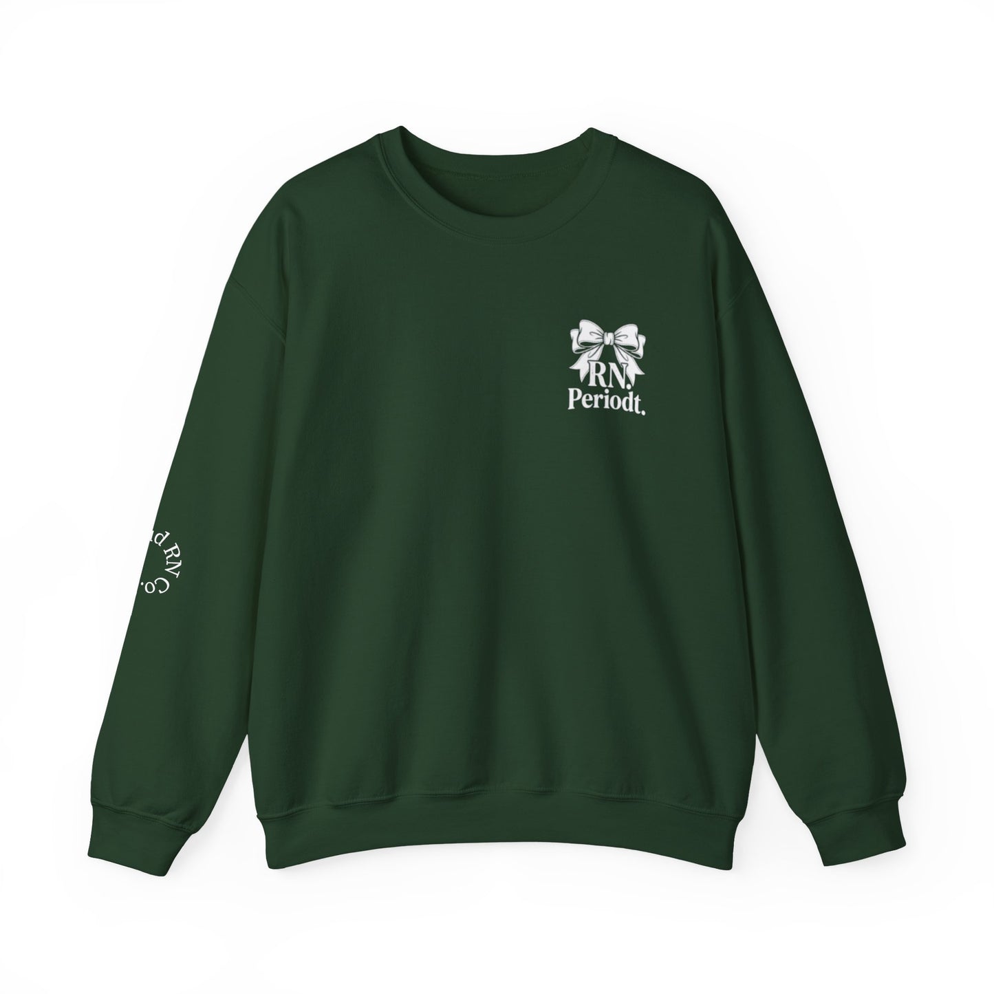 Back view of Unisex Heavy Blend Crewneck Sweatshirt with seamless design