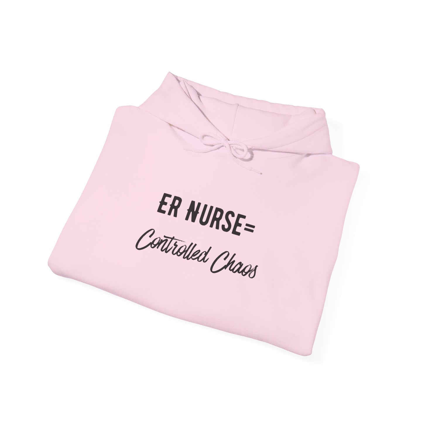 ER Nurse Hoodie clean design with color-matched drawcord