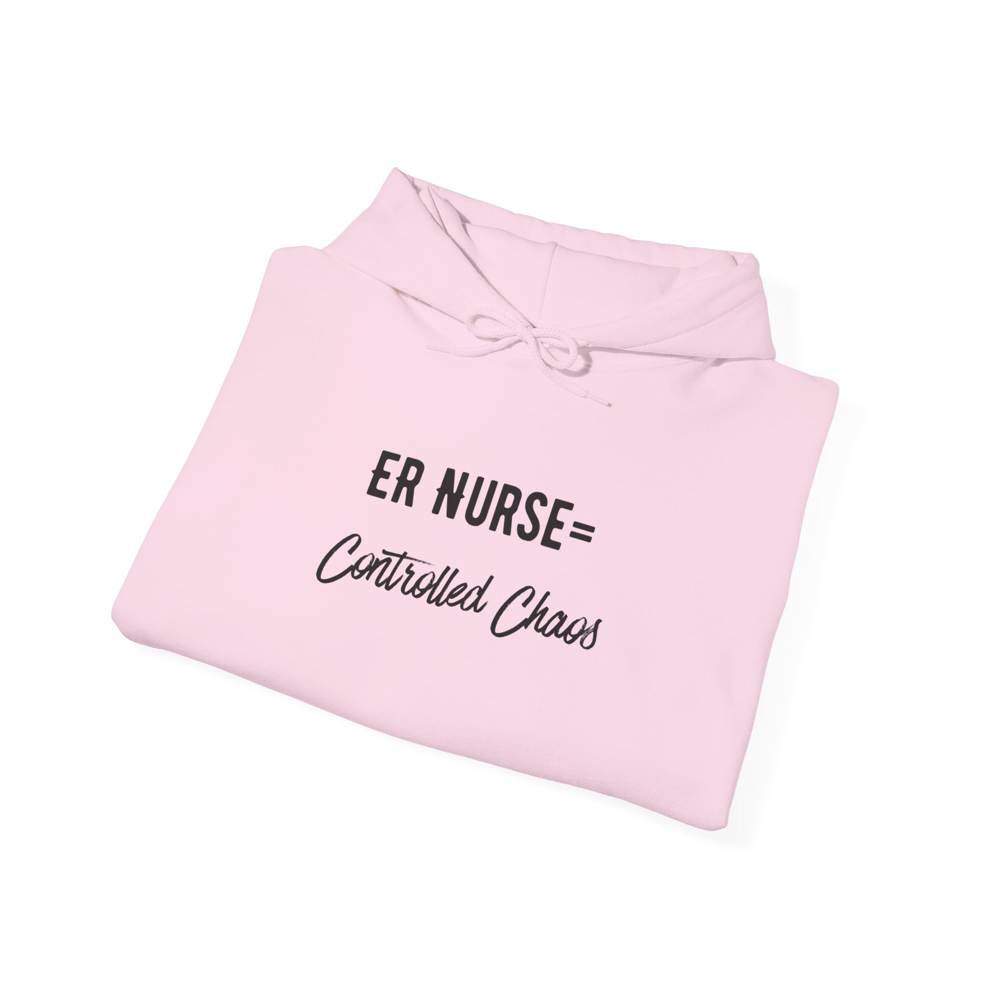 ER Nurse Hoodie clean design with color-matched drawcord