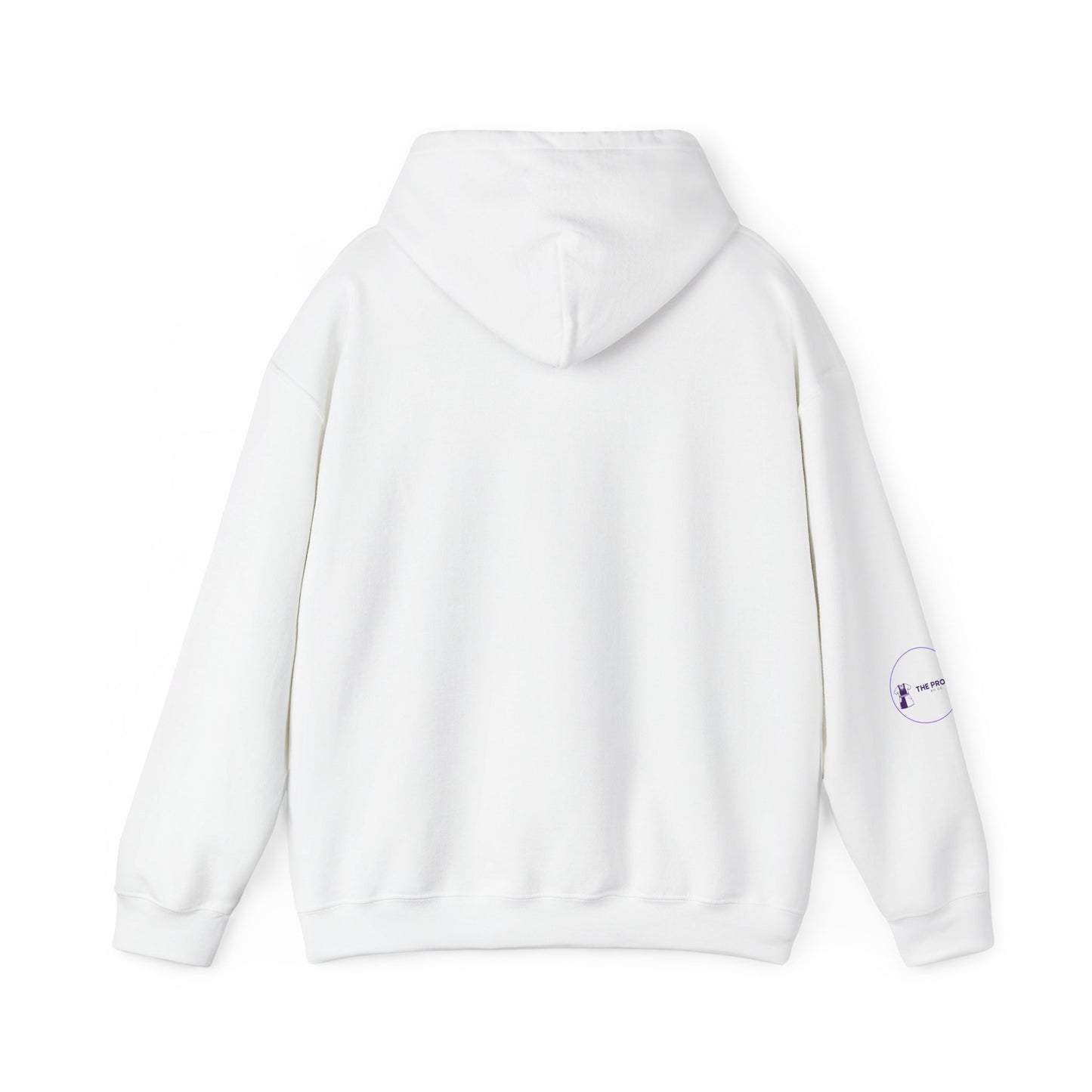 Tired But Still Caring Hoodie front text detail with minimalist style