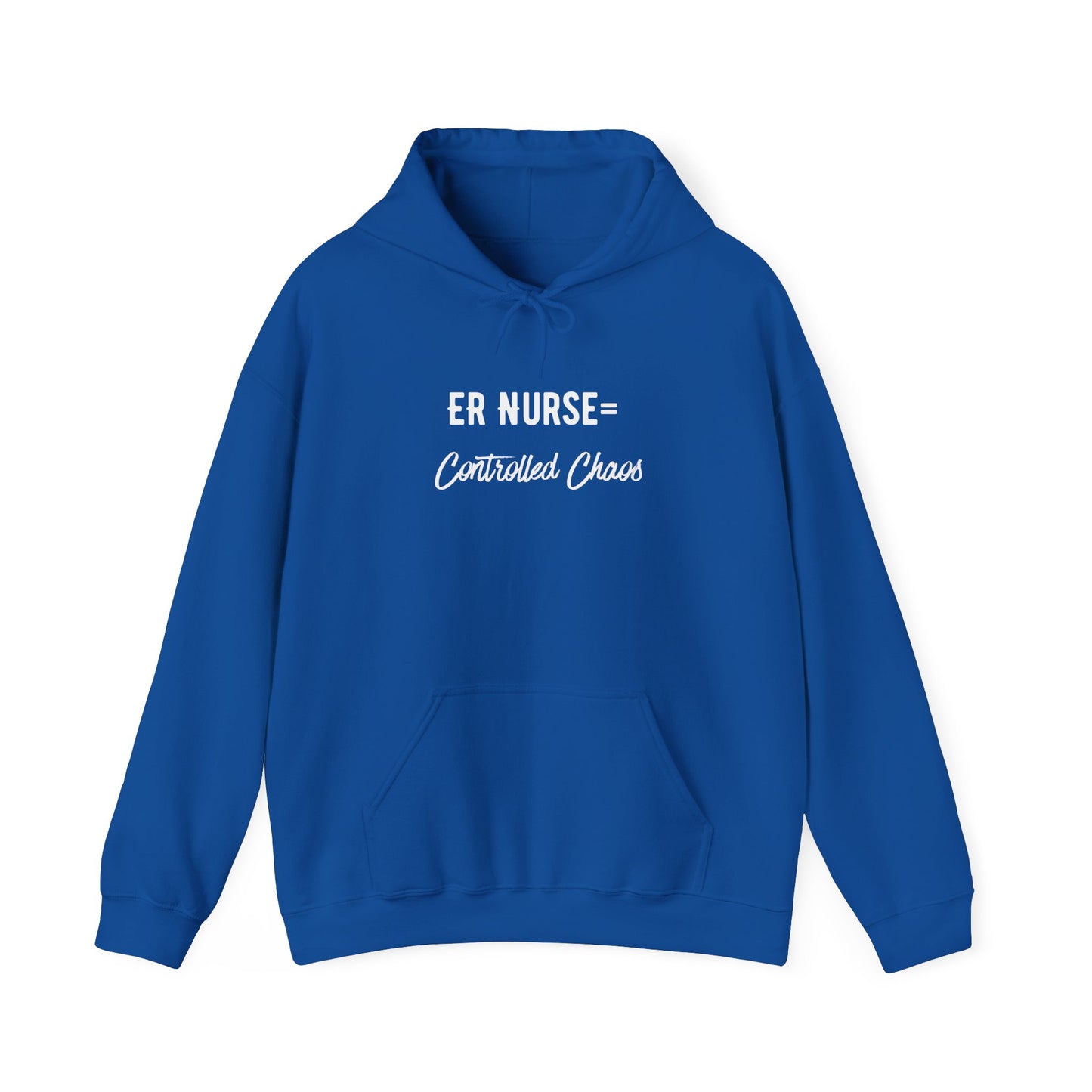 ER Nurse Hoodie front print with professional message for nurses