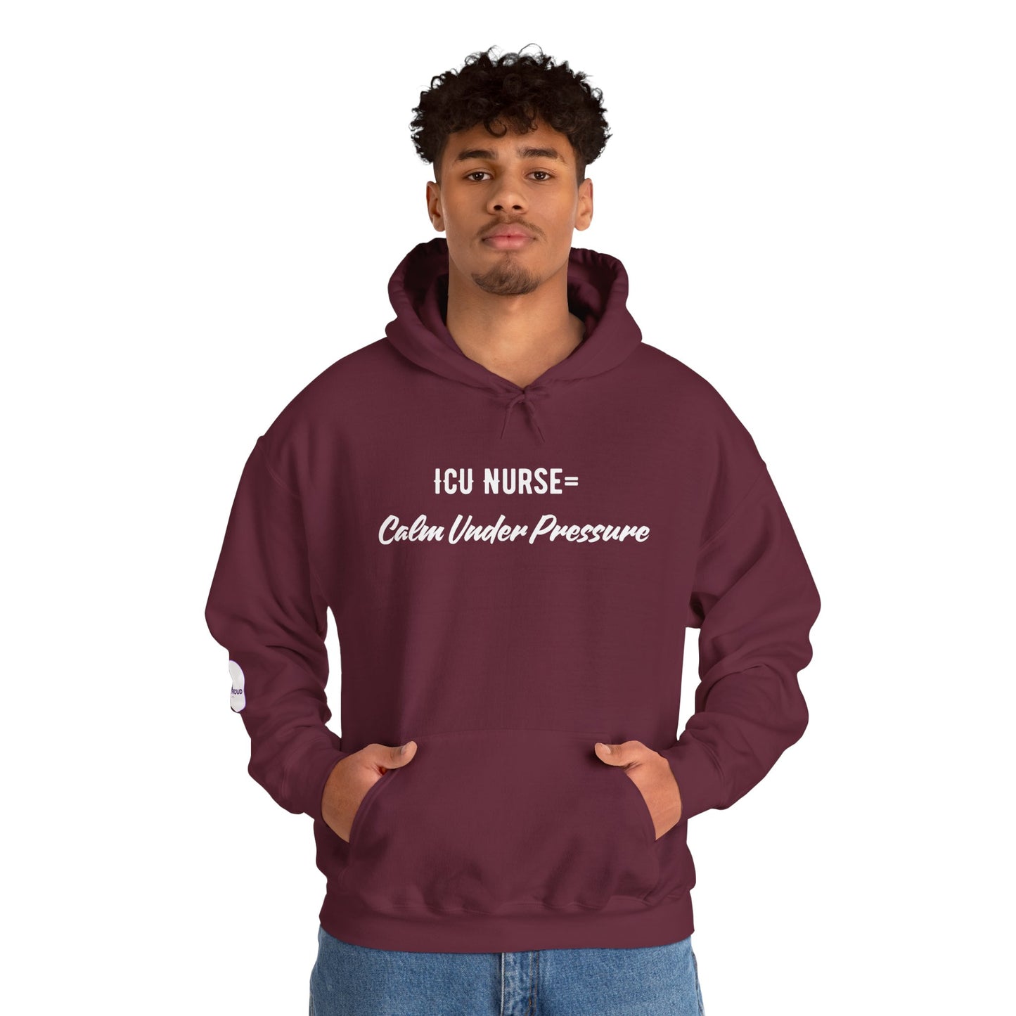 ICU Nurse Hoodie with calm under pressure quote design