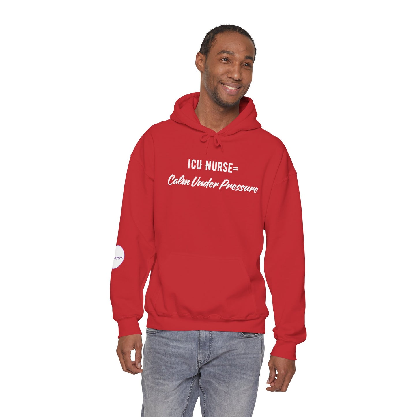 ICU Nurse Hoodie with calm under pressure quote design