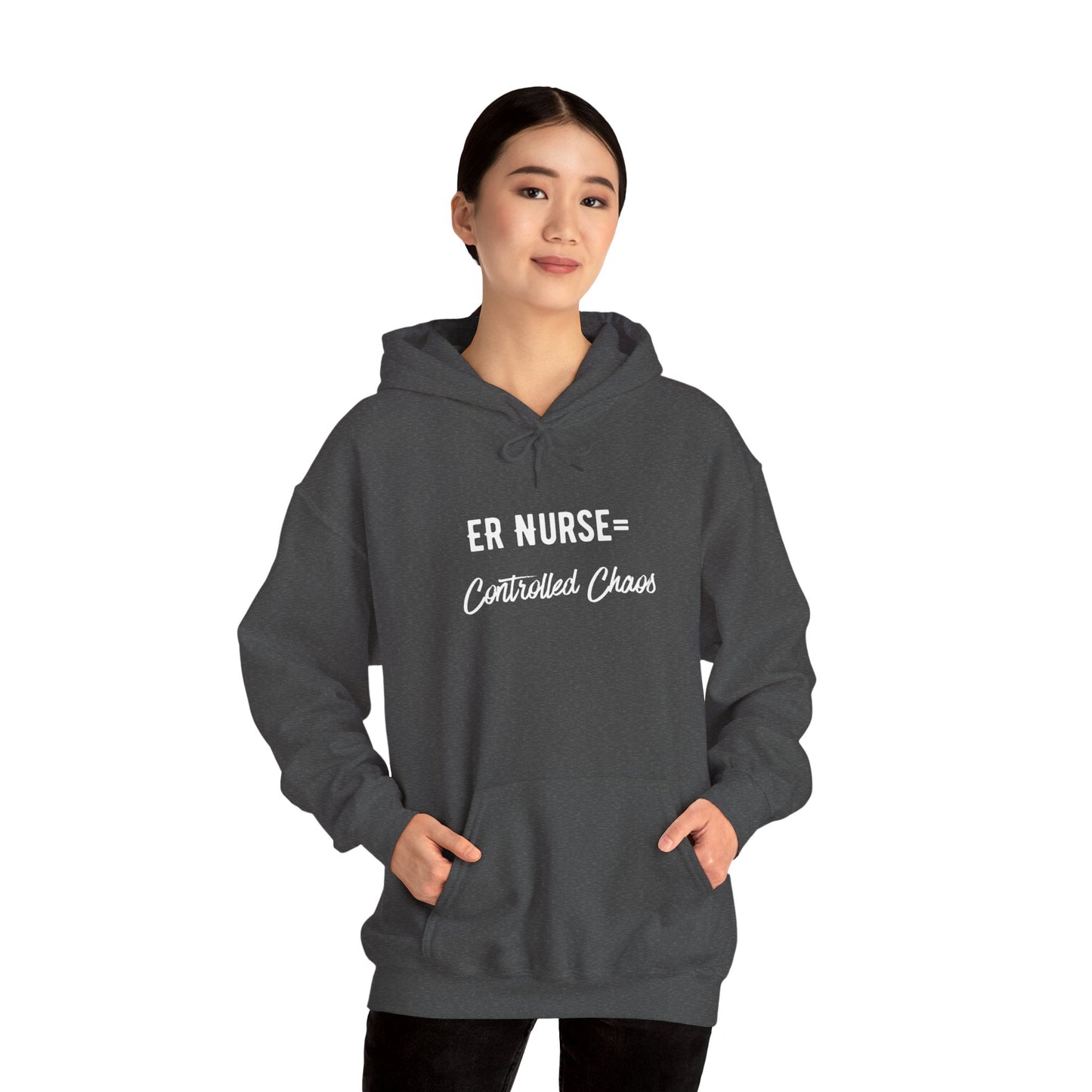 ER Nurse Hoodie clean design with color-matched drawcord