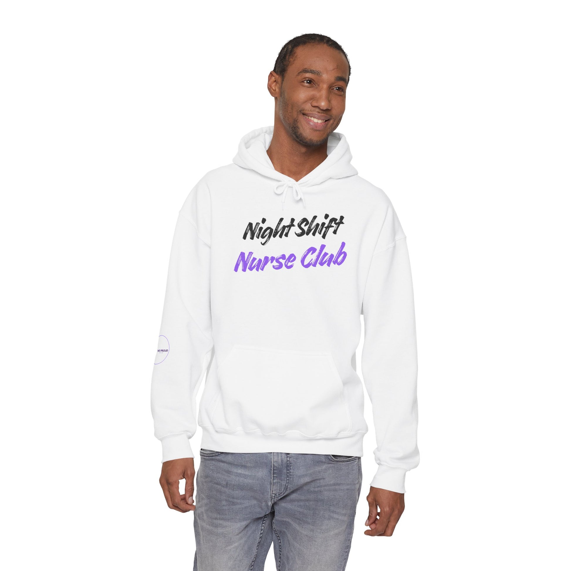 Night Shift Nurse Club Hoodie with hood and pocket cozy nurse apparel