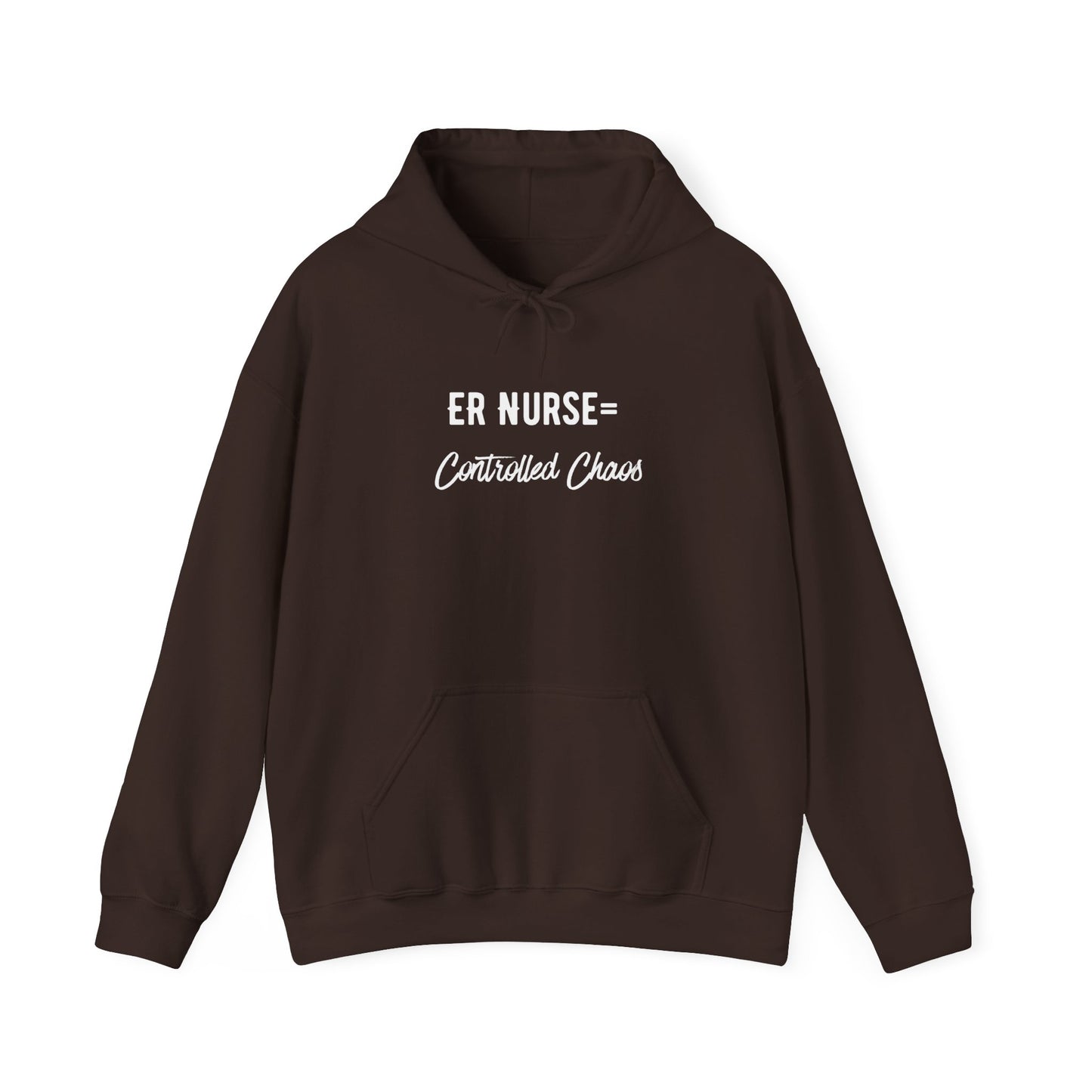ER Nurse Hoodie front print with professional message for nurses