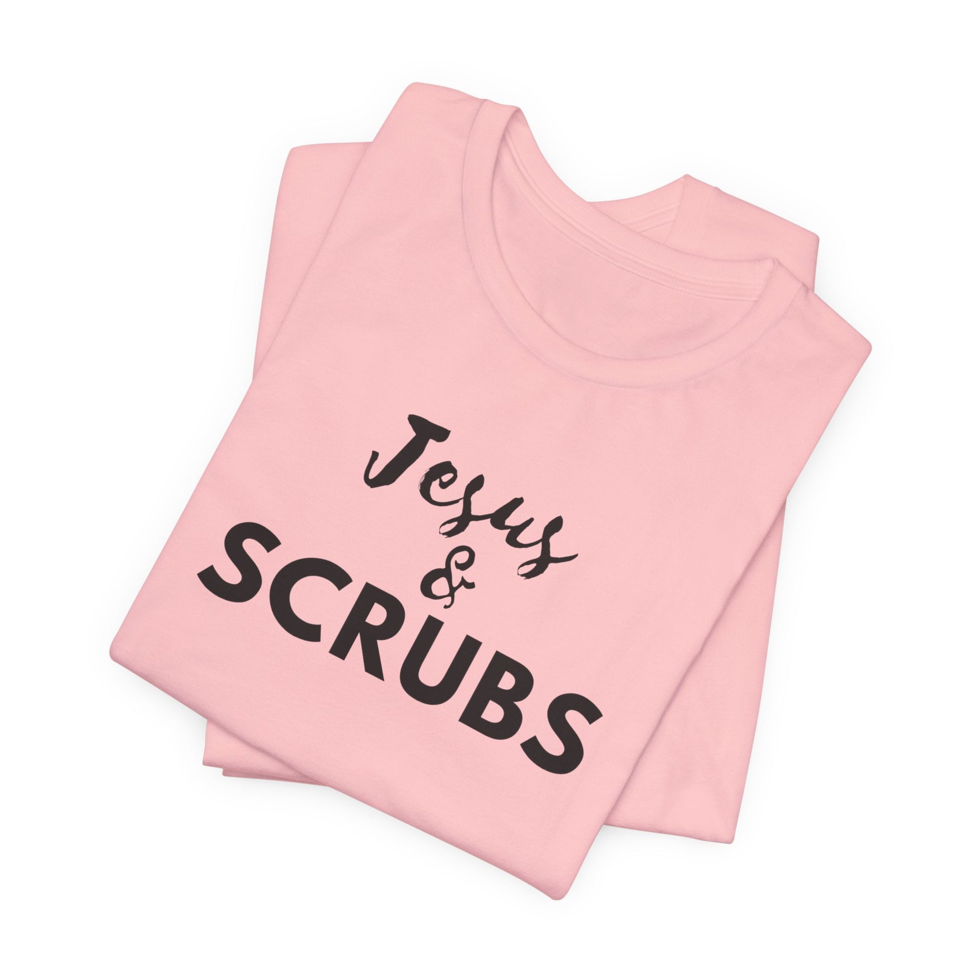 Jesus and Scrubs Nurse T-Shirt showing sleeve print detail