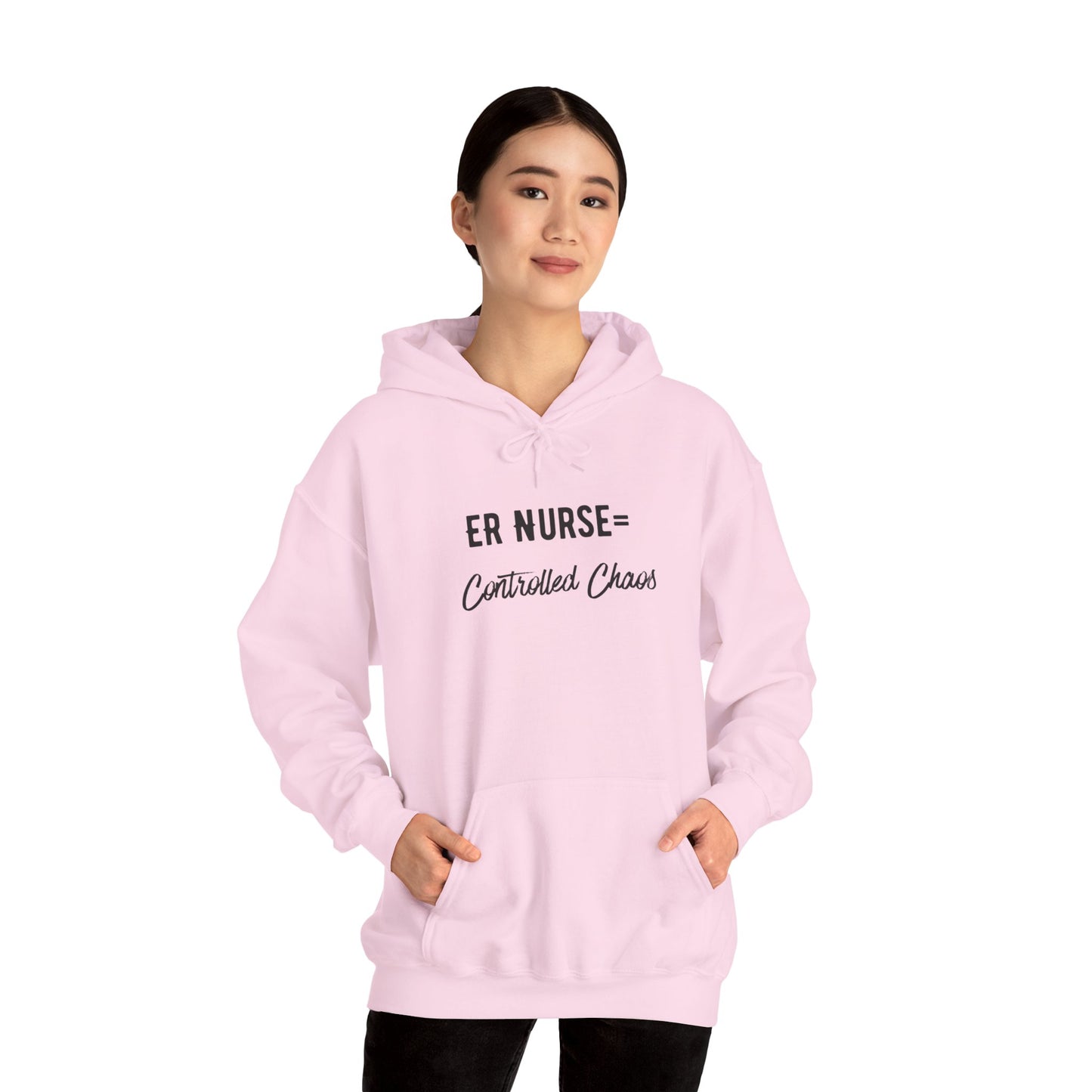 ER Nurse Hoodie clean design with color-matched drawcord