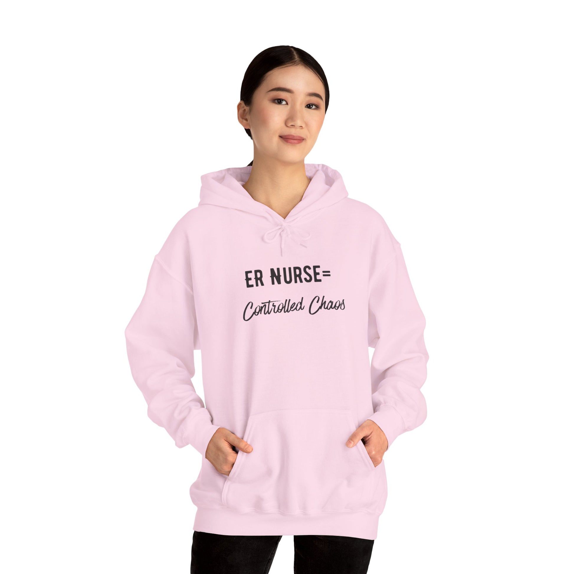 ER Nurse Hoodie clean design with color-matched drawcord