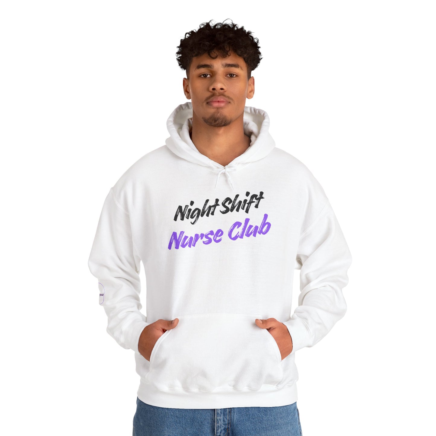 Night Shift Nurse Club Hoodie with hood and pocket cozy nurse apparel