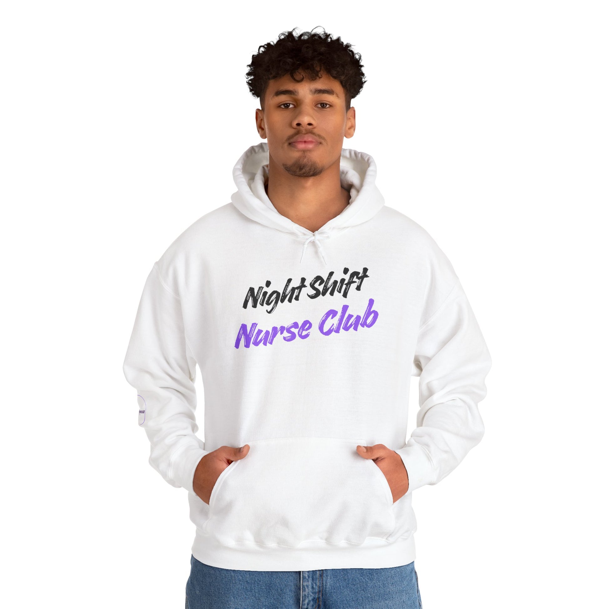 Night Shift Nurse Club Hoodie with hood and pocket cozy nurse apparel