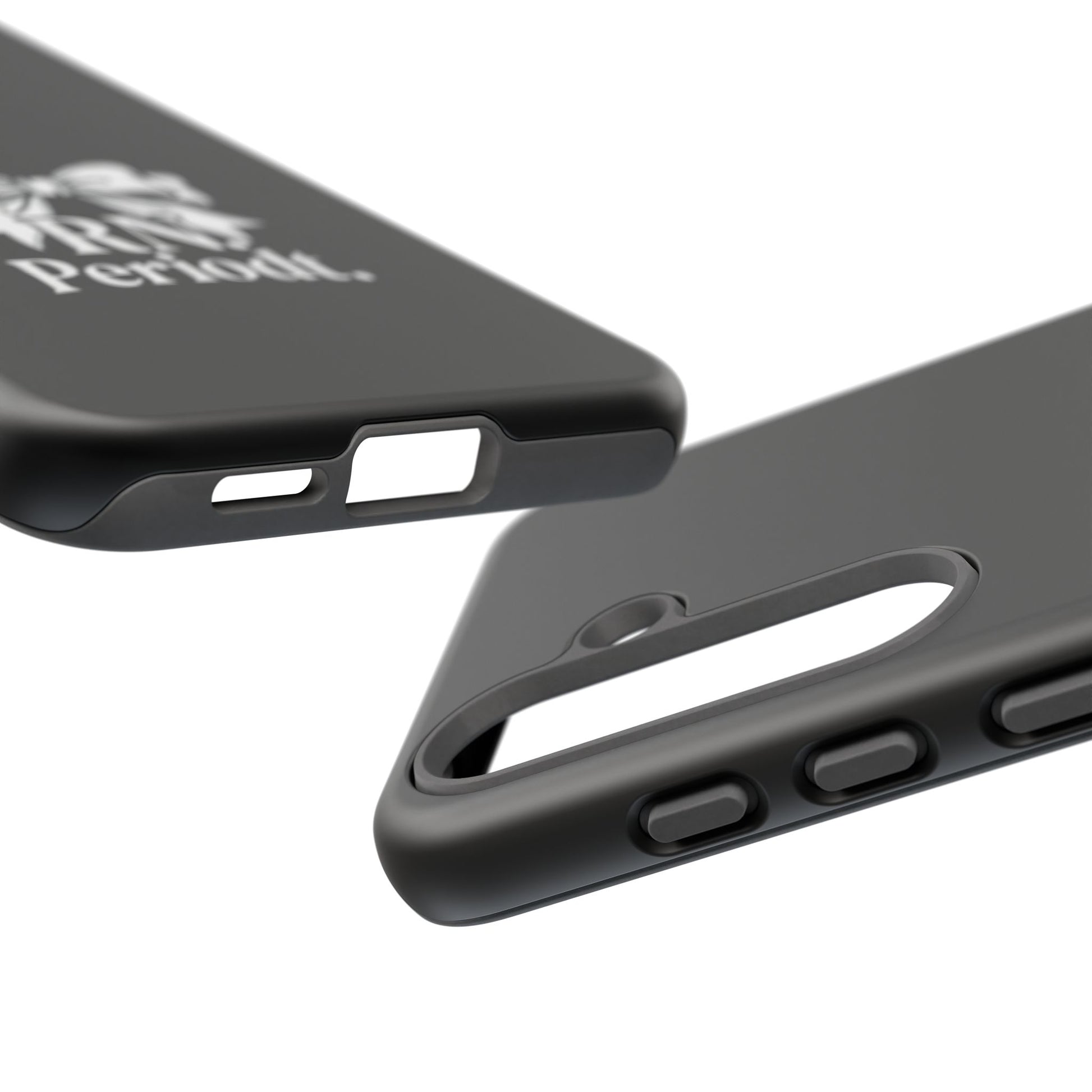 Front view of RN Phone Case with bold white bow print