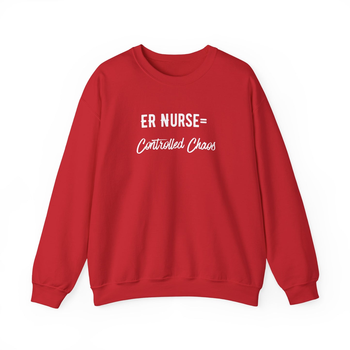 ER Nurse Sweatshirt close-up of embroidered text detail